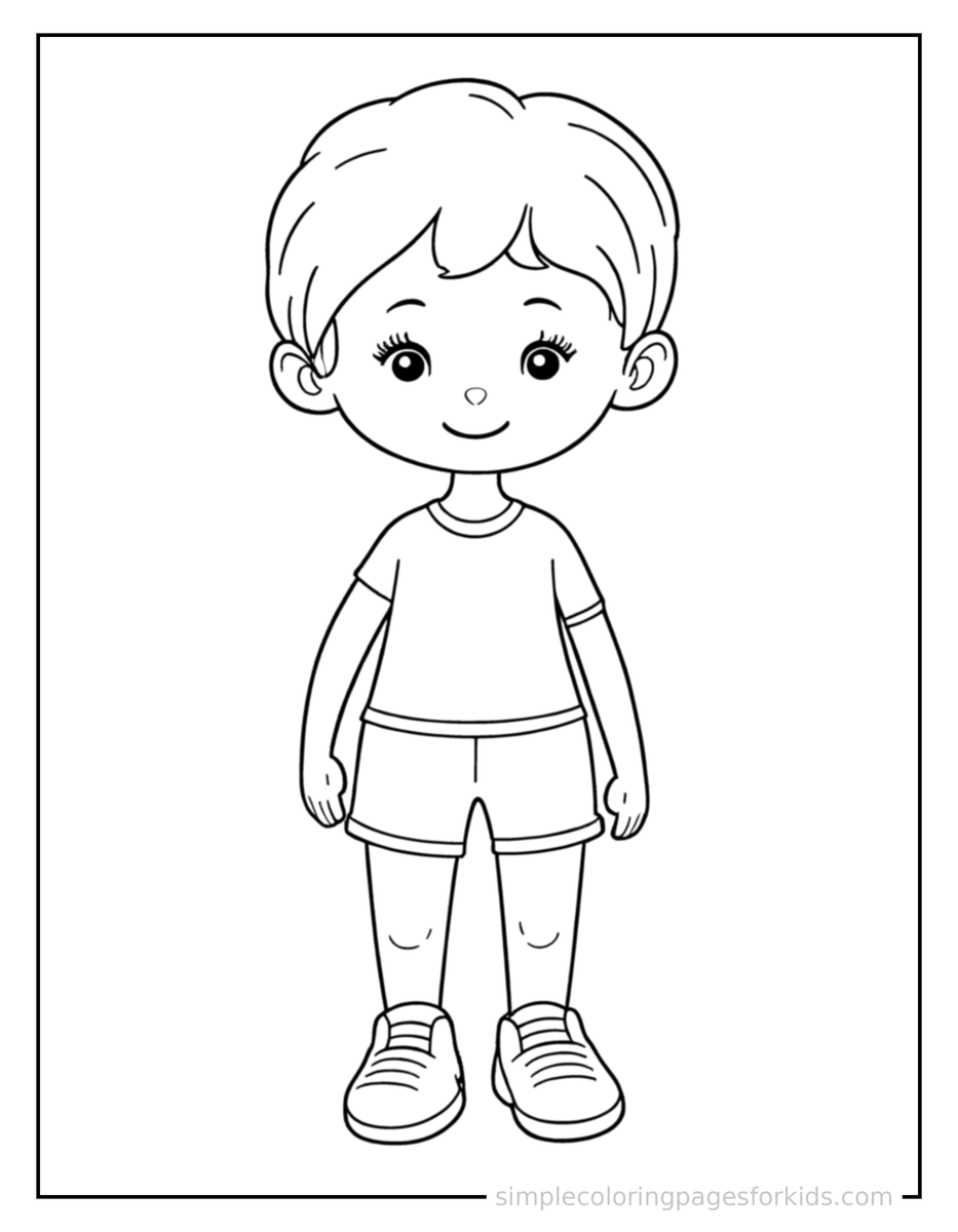 Body Parts Diagram Of A Kid Coloring Pages