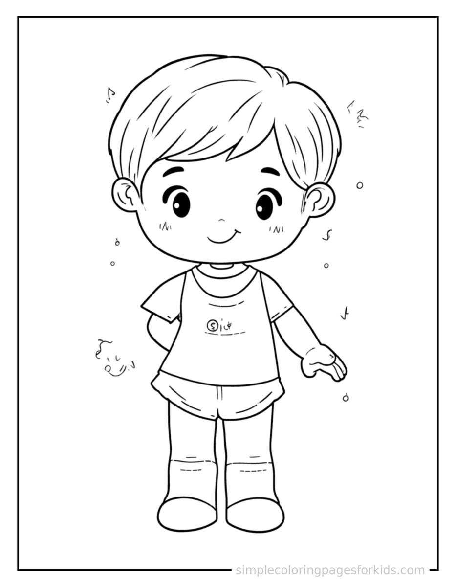 Sparkling Body Parts Diagram Of A Kid Coloring Page