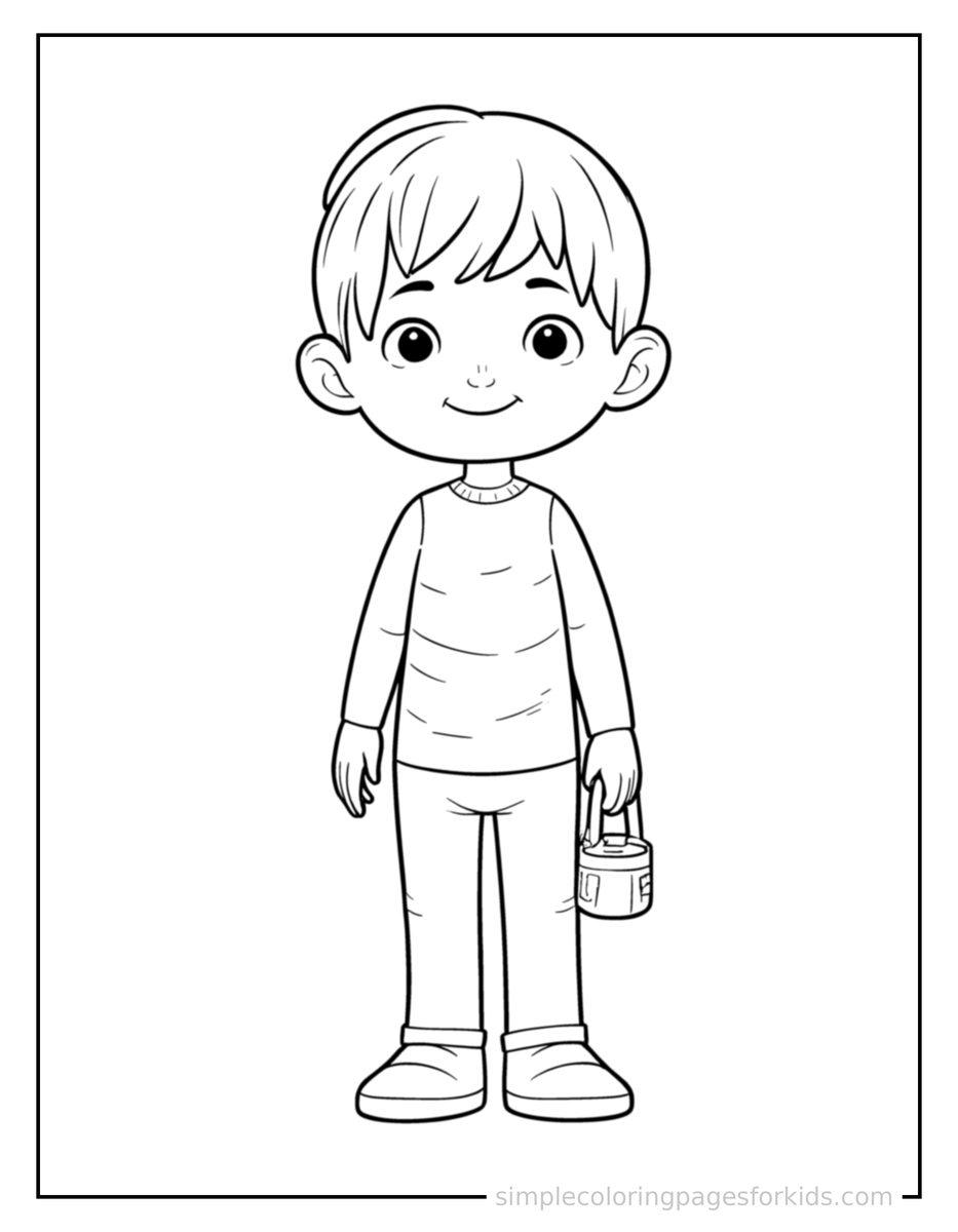 Coloring Scene 3 Body Parts Diagram Of A Kid Coloring Page