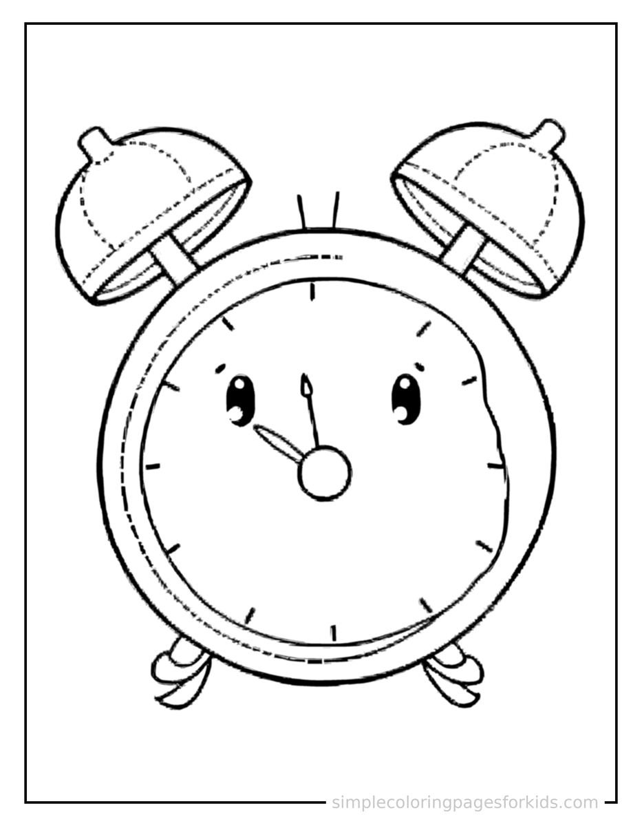 Clock Showing Telling Time Coloring Pages