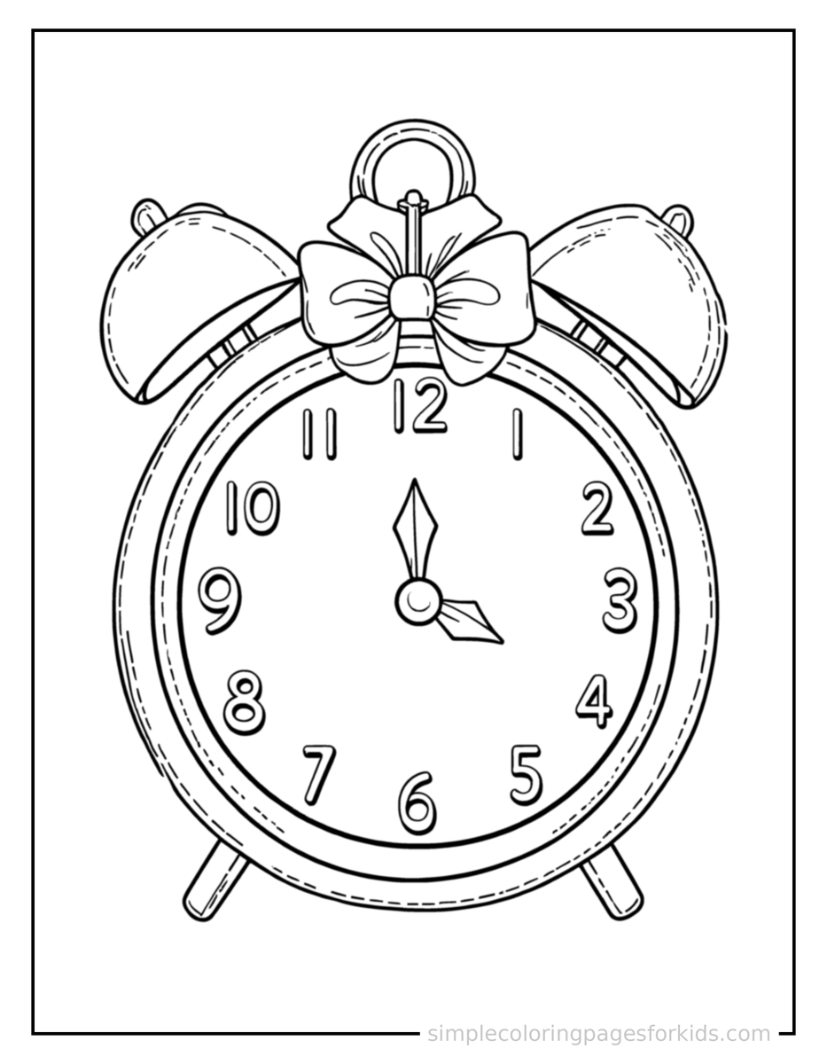 Telling (2) Clock Showing Telling Time Coloring Page