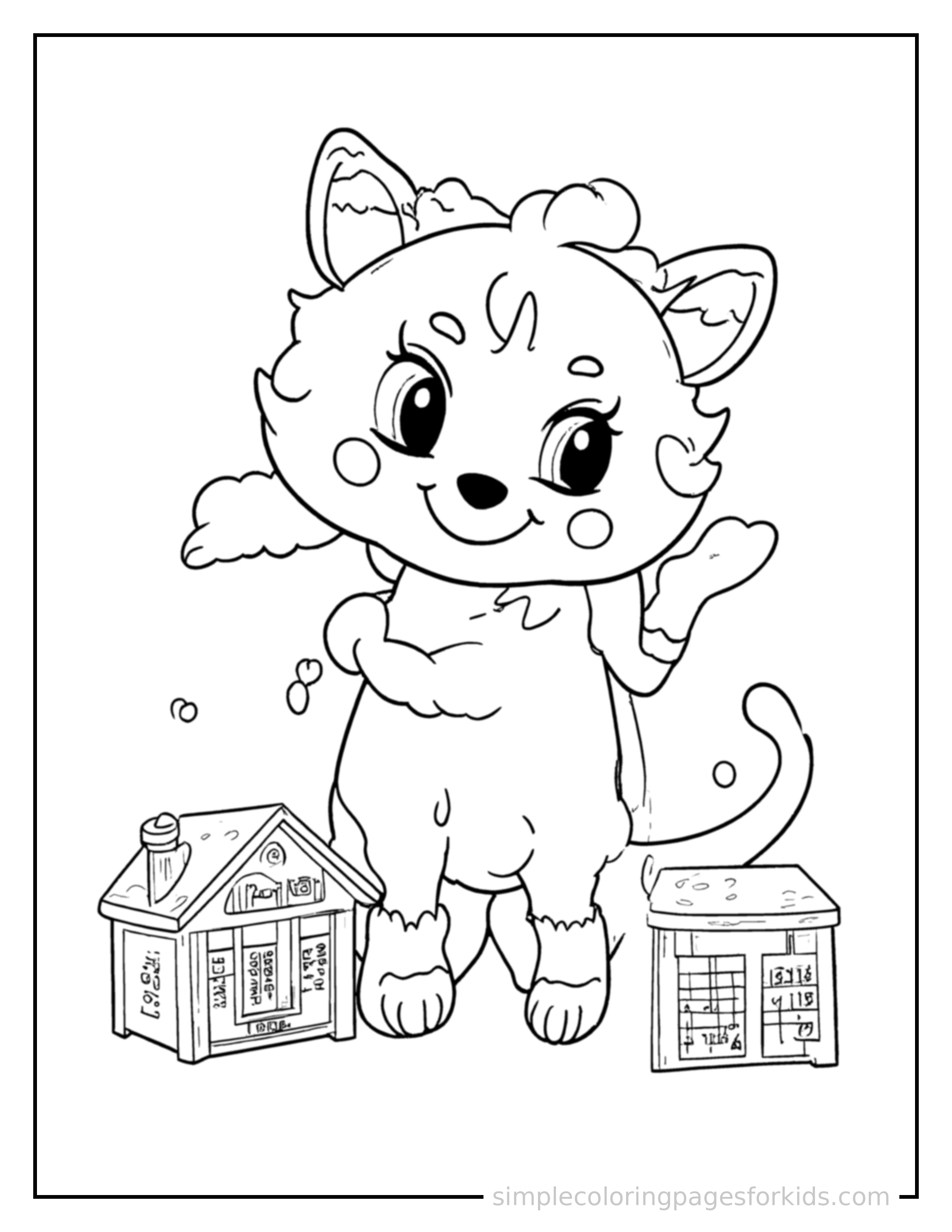 Free printable calendar showing months of the year coloring page featuring a cute calendar showing months of the year, shown with a smaller mini version of itself beside it.