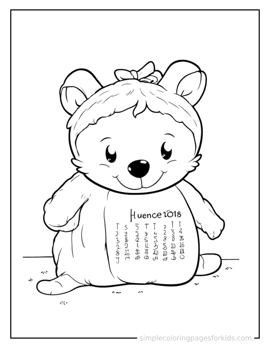 Coloring Scene 4 Calendar Showing Months Of The Year Coloring Page