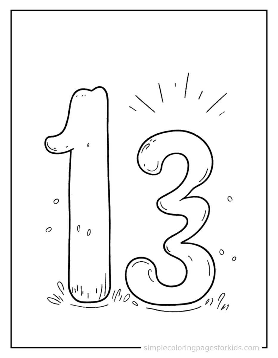 Sparkling Ordinal Numbers First Second Third Coloring Page