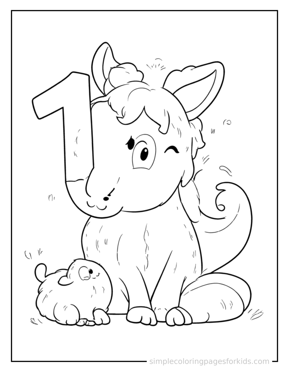 Coloring Scene 3 Ordinal Numbers First Second Third Coloring Page