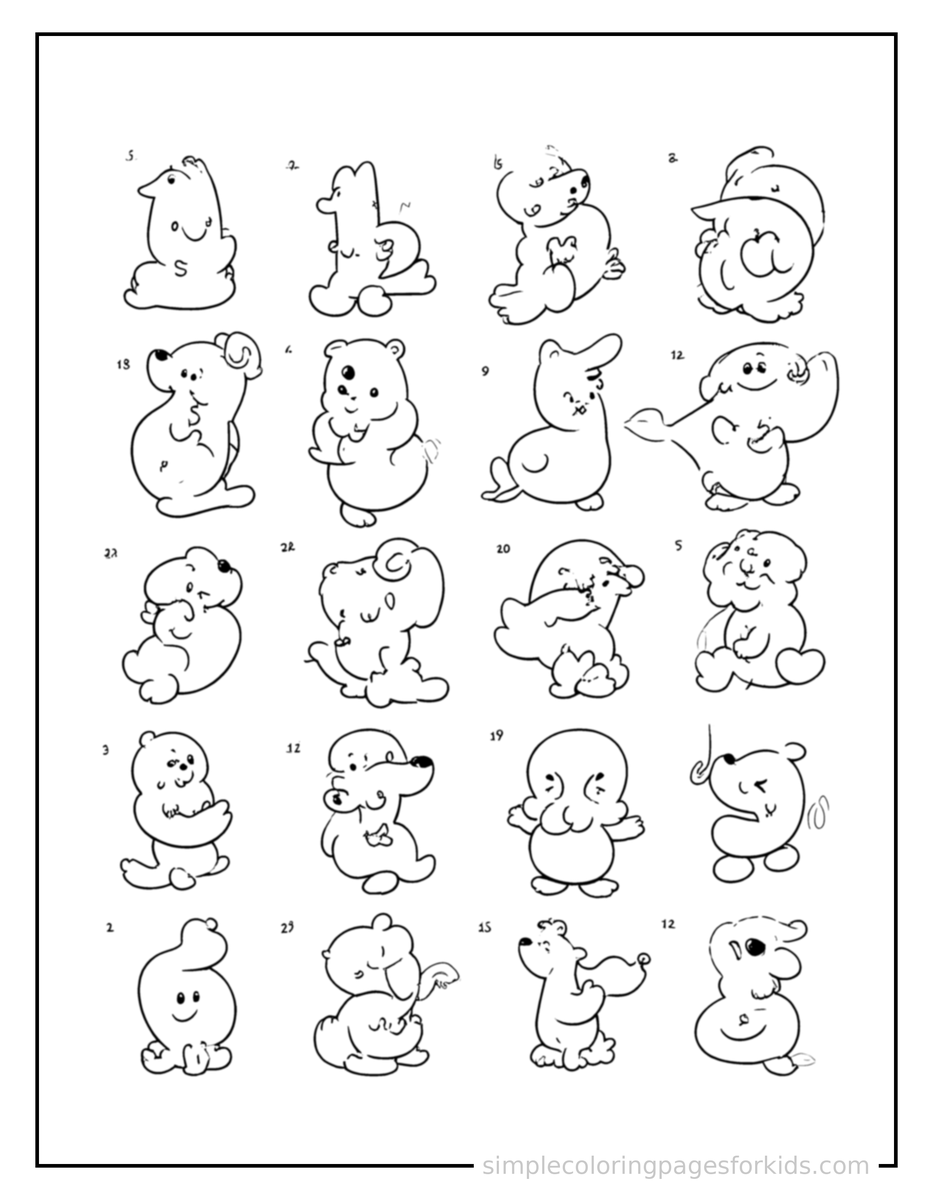 Counting Chart To Twenty Coloring Pages