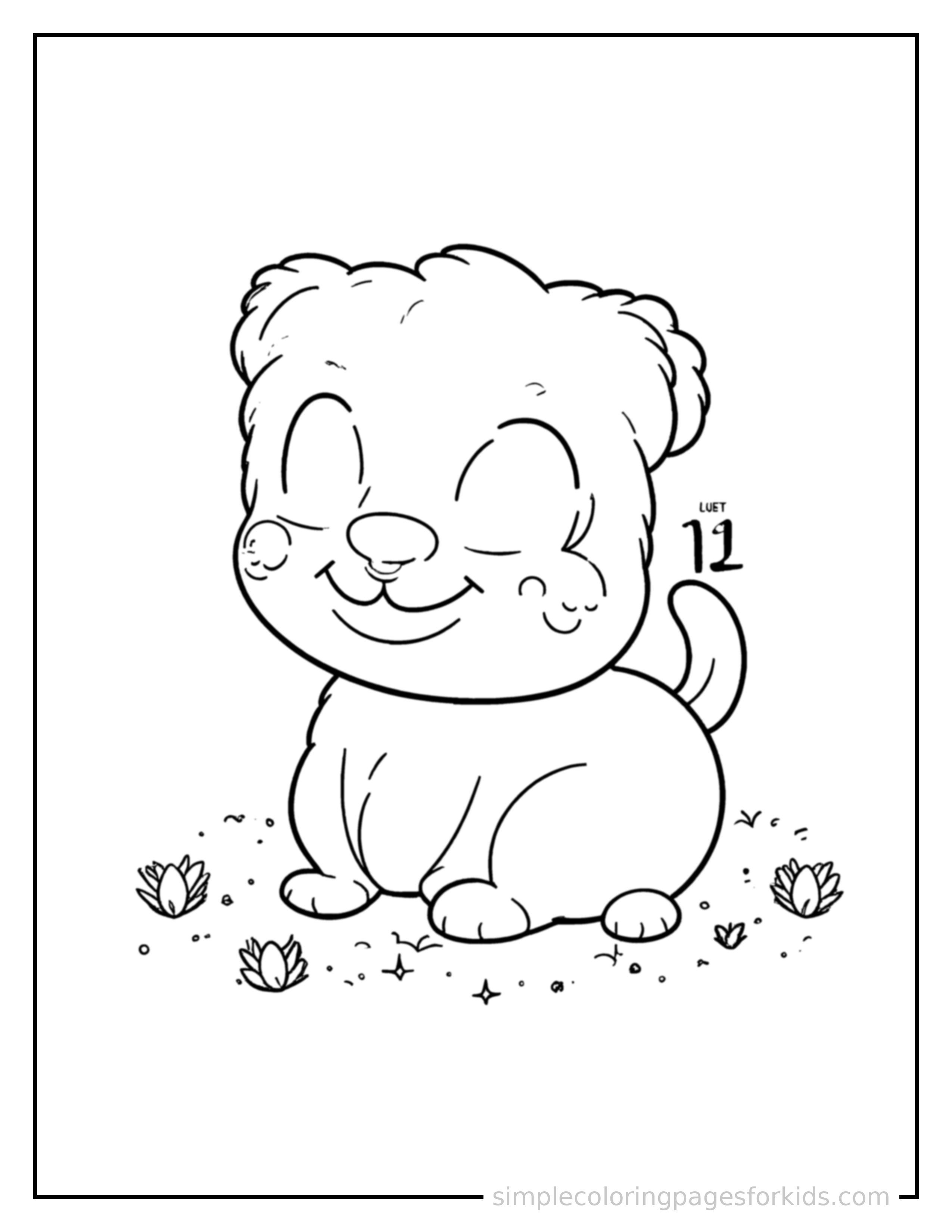 Free printable counting chart to twenty coloring page featuring a cute counting chart to twenty, shown from a slightly different angle with small decorative sparkle marks nearby.