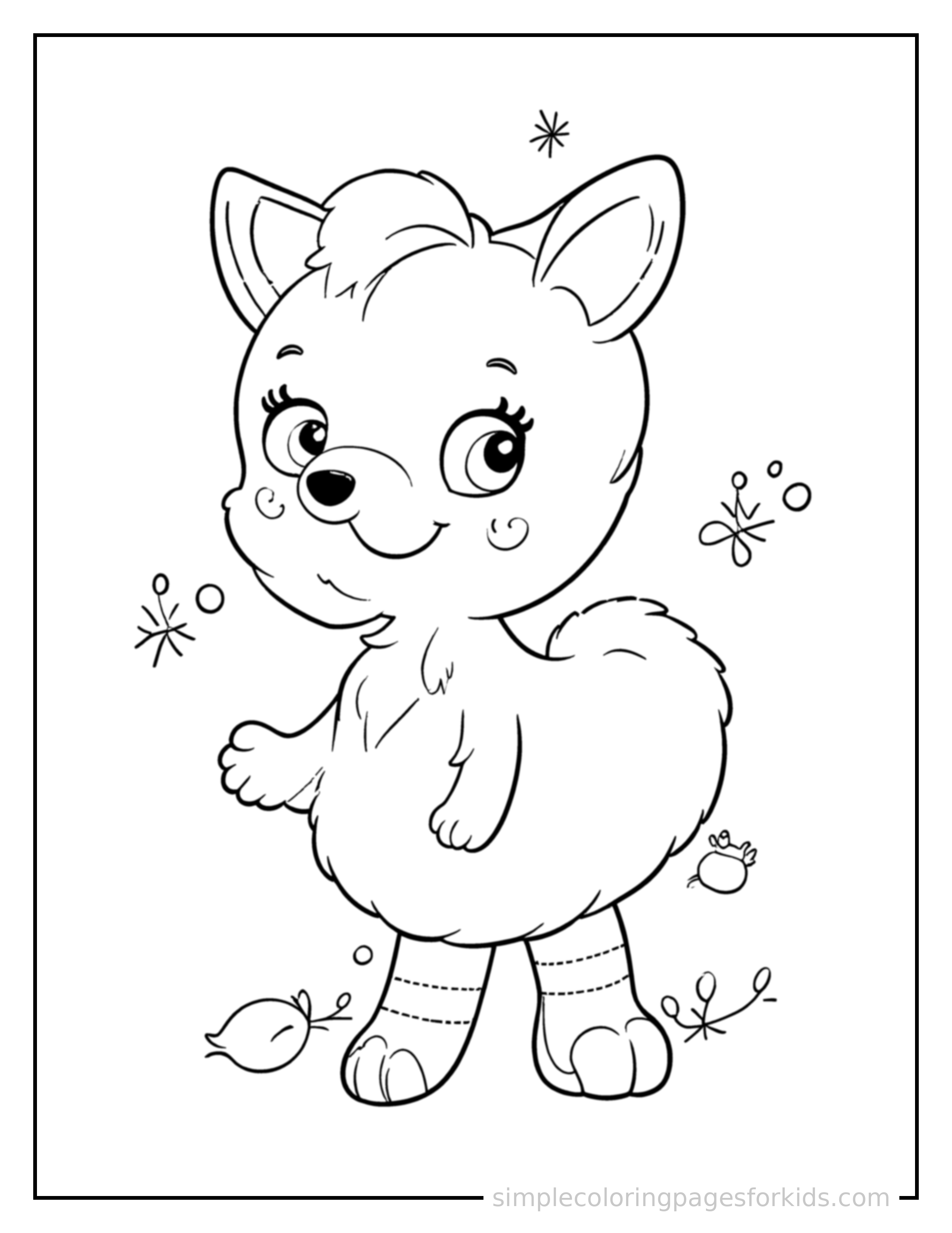 Free printable simple addition math illustration coloring page featuring a cute simple addition math illustration, shown from a slightly different angle with small decorative sparkle marks nearby.