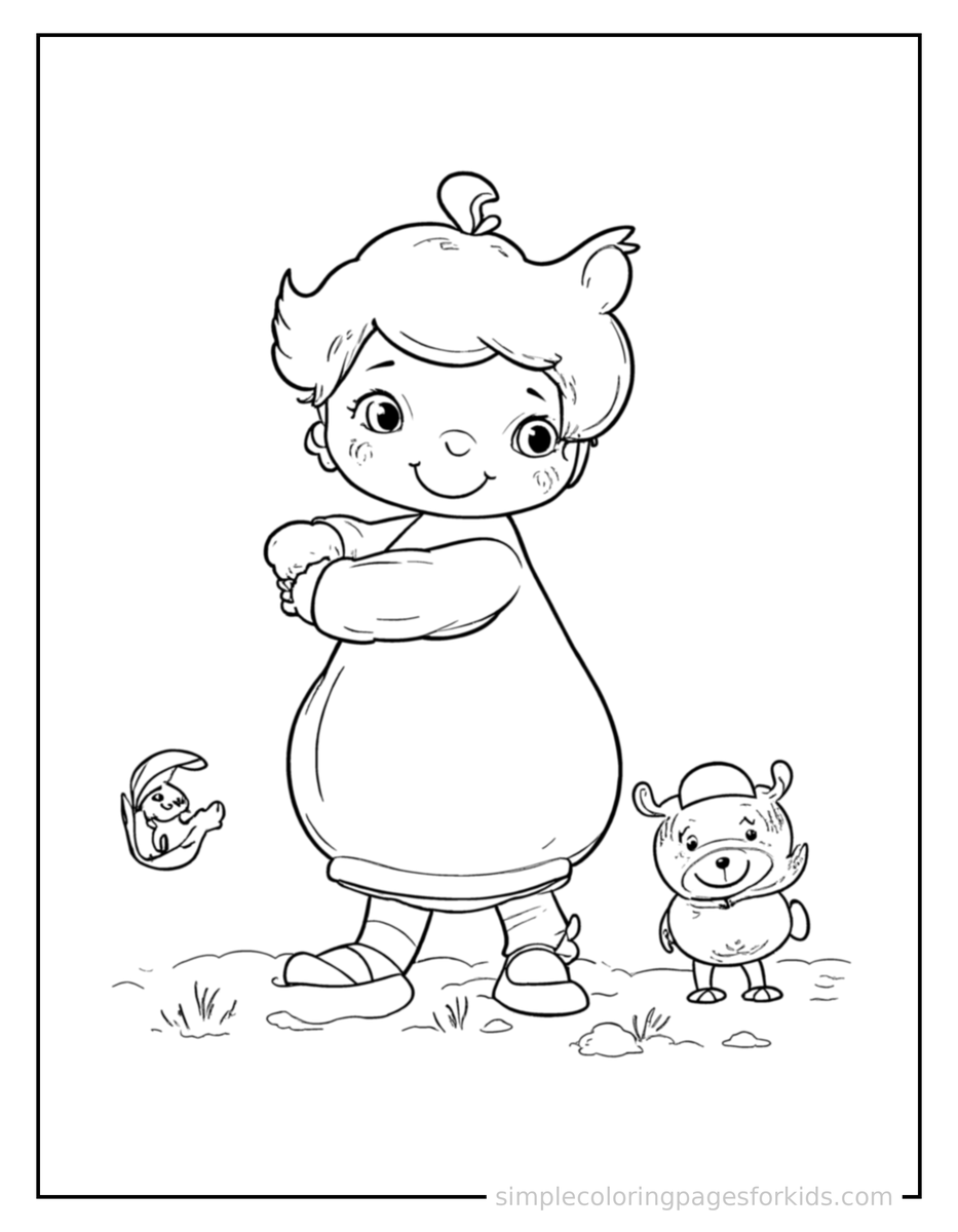 Coloring Scene 3 Simple Addition Math Illustration Coloring Page