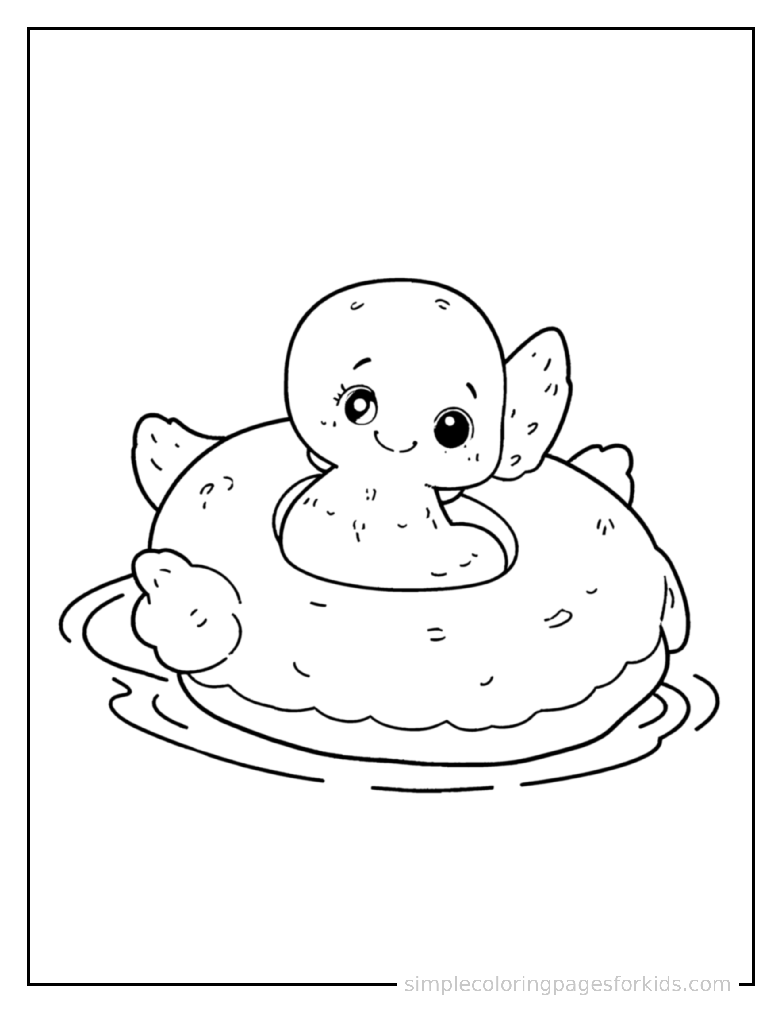 Free printable objects that sink or float in water coloring page featuring a cute objects that sink or float in water, shown as a simple central illustration with a cute smiling face.
