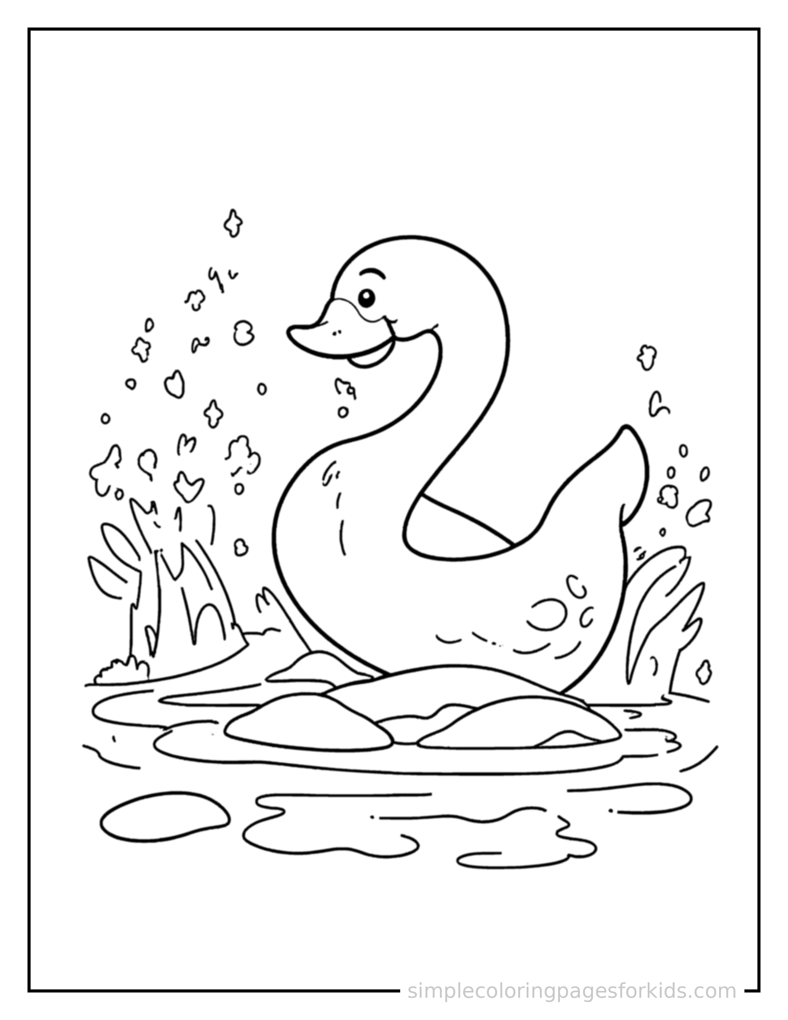 Free printable objects that sink or float in water coloring page featuring a cute objects that sink or float in water, shown from a slightly different angle with small decorative sparkle marks nearby.