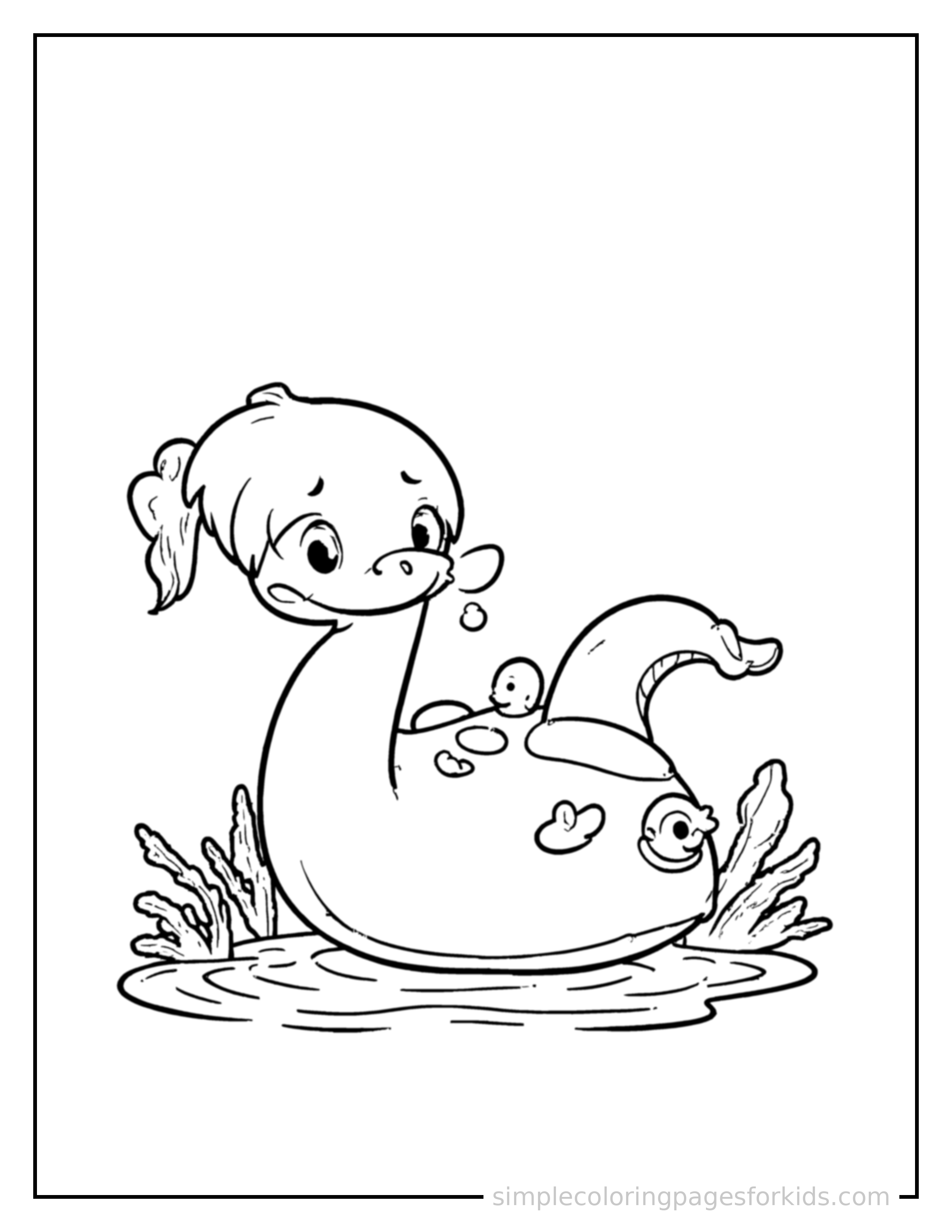 Free printable objects that sink or float in water coloring page featuring a cute objects that sink or float in water, shown with a smaller mini version of itself beside it.