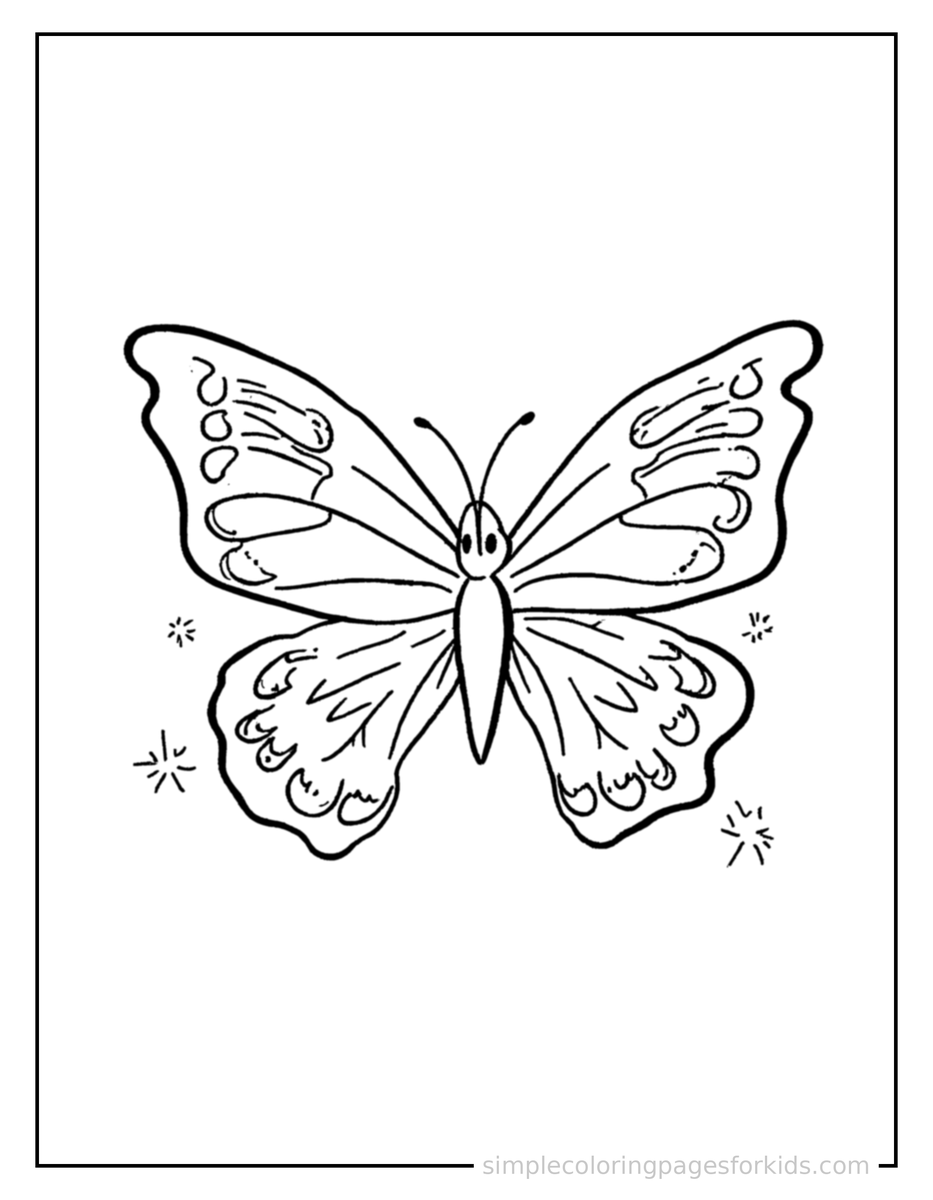 Sparkling Butterfly Life Cycle Diagram Coloring Page