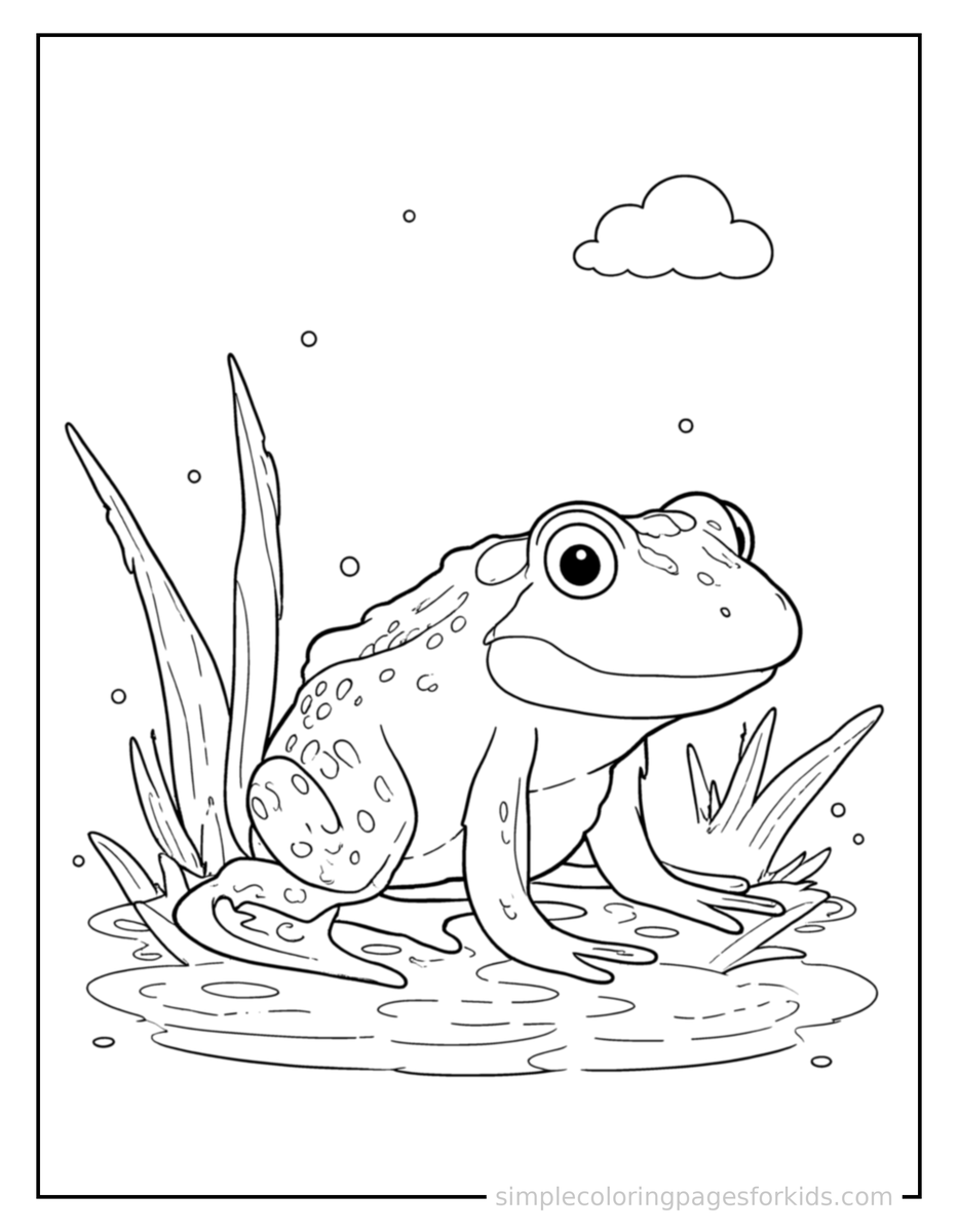 Coloring Scene 3 Frog Life Cycle Diagram Coloring Page