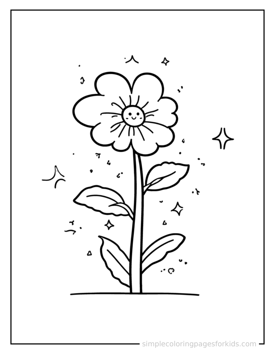 Sparkling Plant Life Cycle Diagram Coloring Page