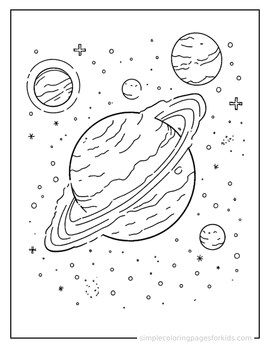 Sparkling Planets Of The Solar System Chart Coloring Page