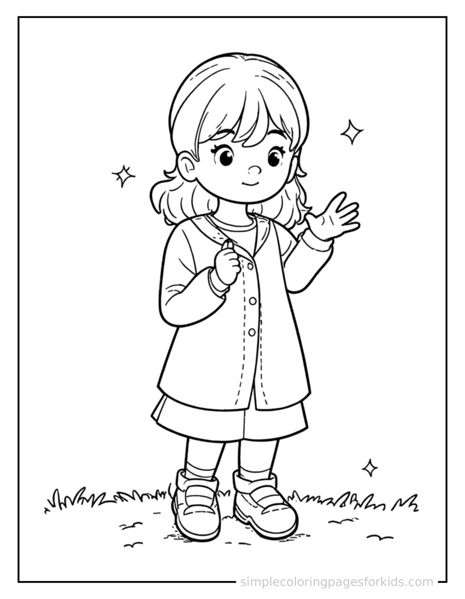 Sparkling Safety Rules Illustration Coloring Page