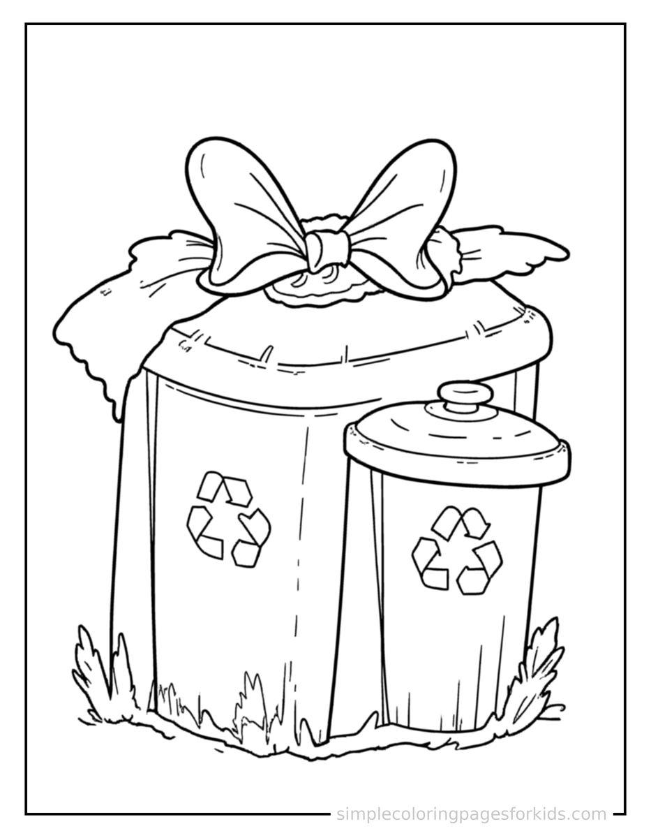 Recycling (2) Recycling Bins Sorting Chart Coloring Page