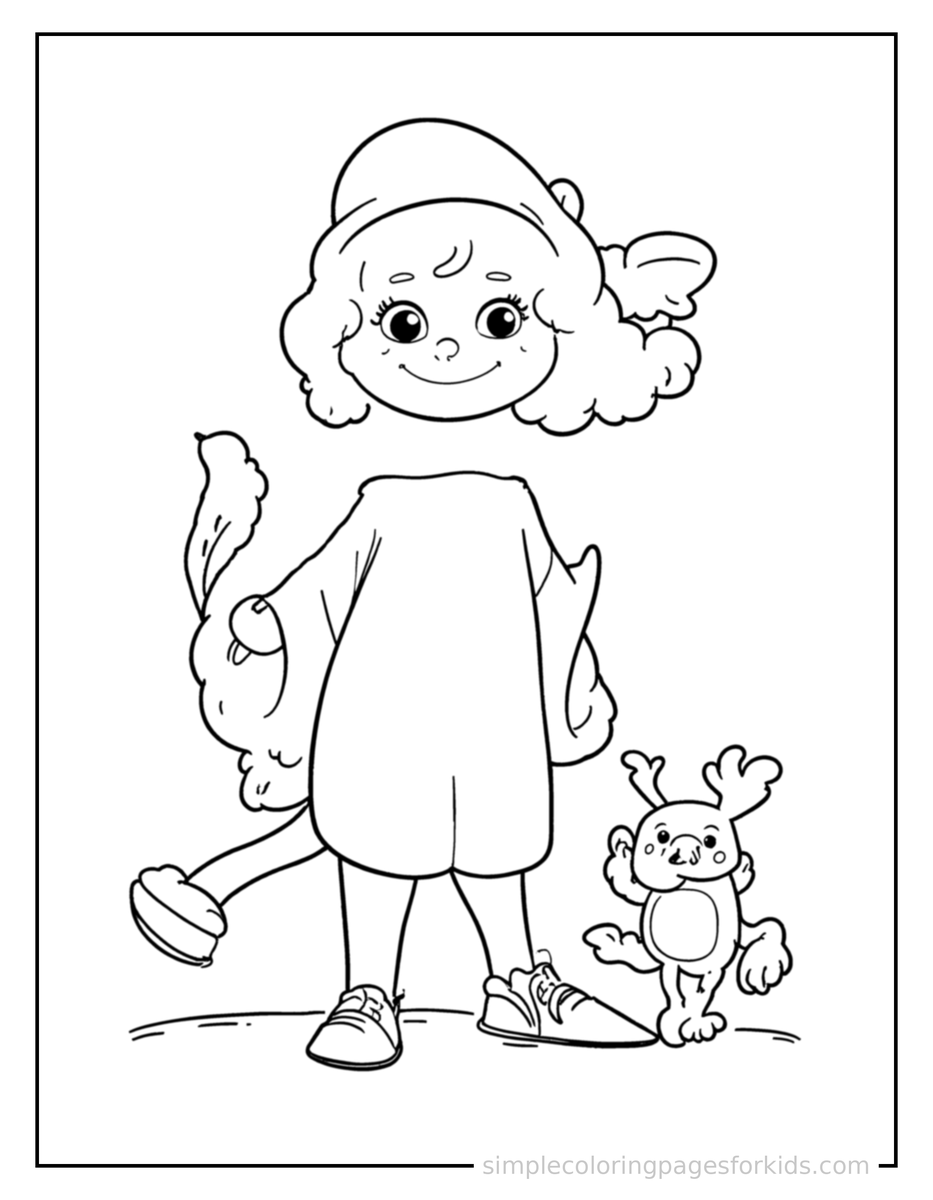 Coloring Scene 3 Healthy Habits Illustration Coloring Page