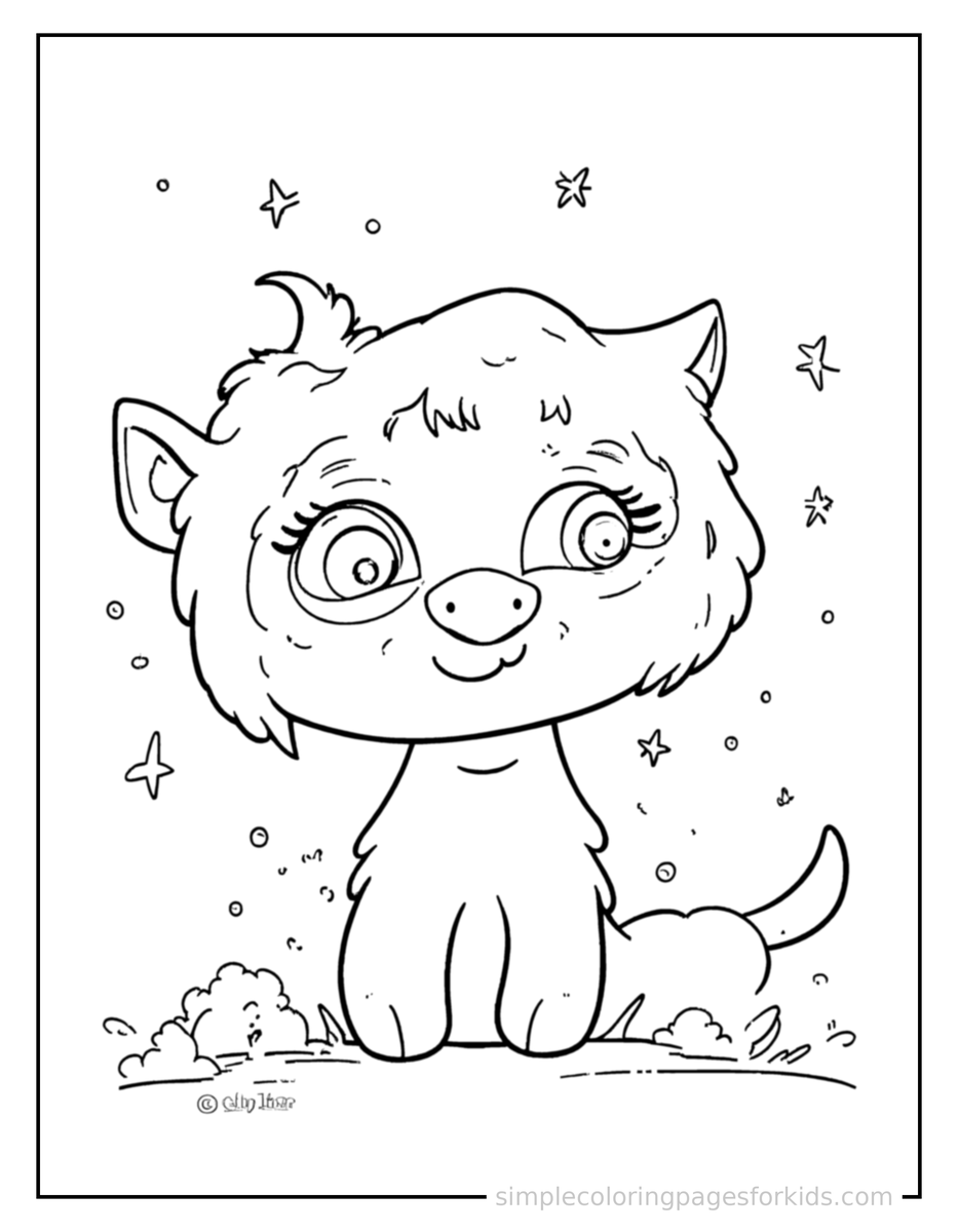 Sparkling Rhyming Words Illustration Coloring Page