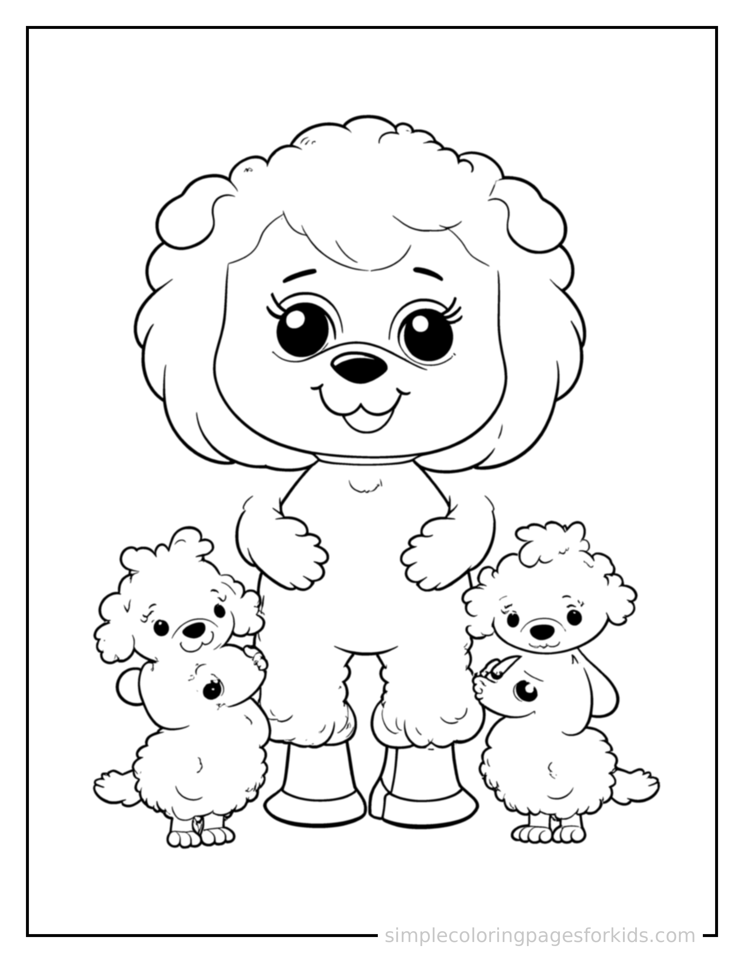 Free printable rhyming words illustration coloring page featuring a cute rhyming words illustration, shown with a smaller mini version of itself beside it.