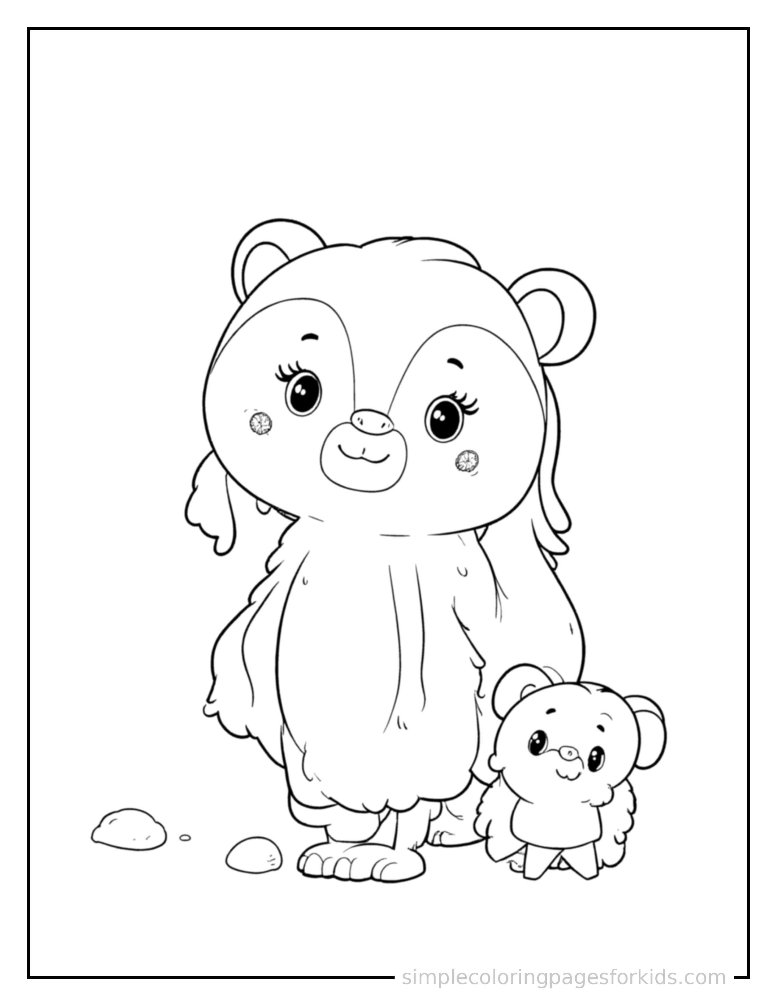 Free printable sequence first next last illustration coloring page featuring a cute sequence first next last illustration, shown with a smaller mini version of itself beside it.