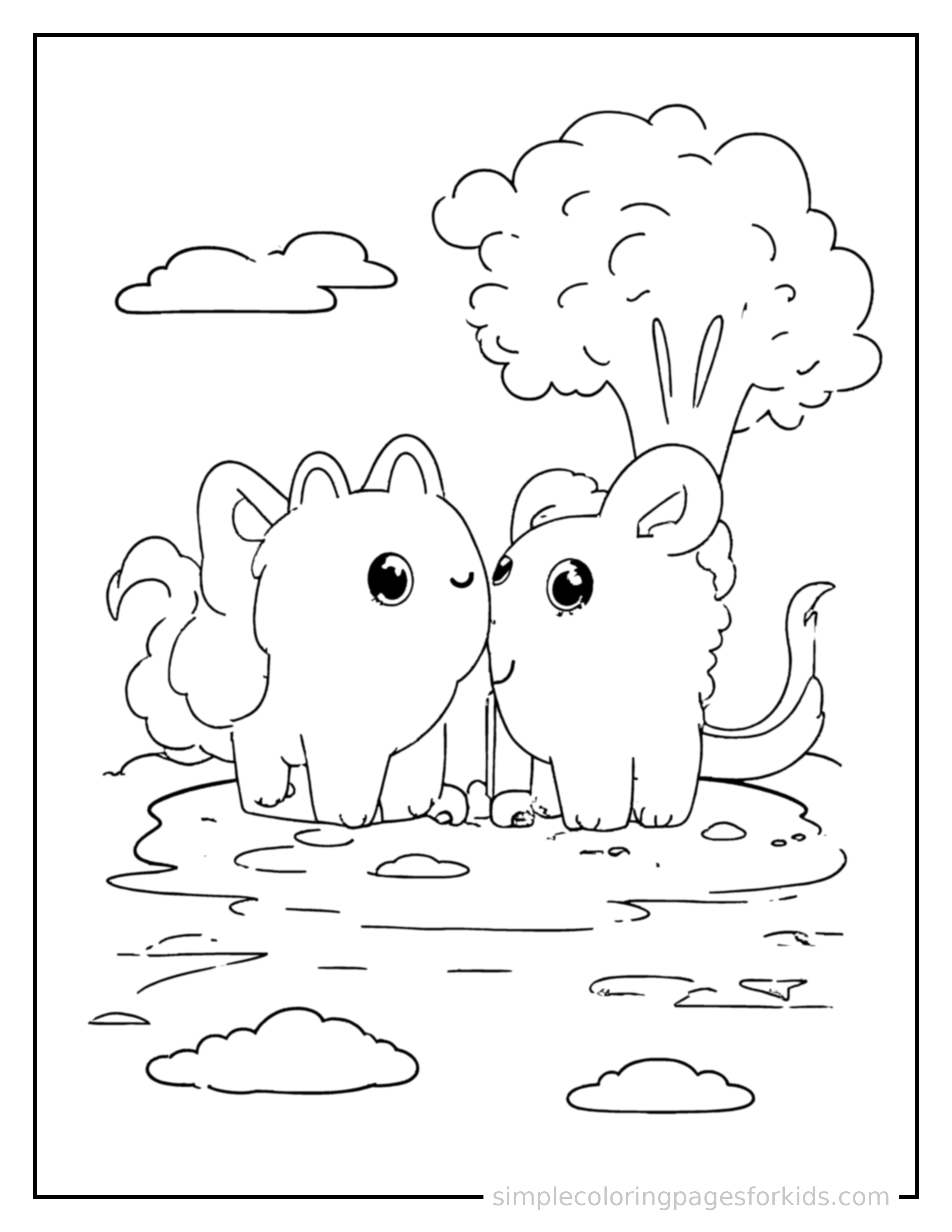 Free printable day and night comparison coloring page featuring a cute day and night comparison, shown as a simple central illustration with a cute smiling face.