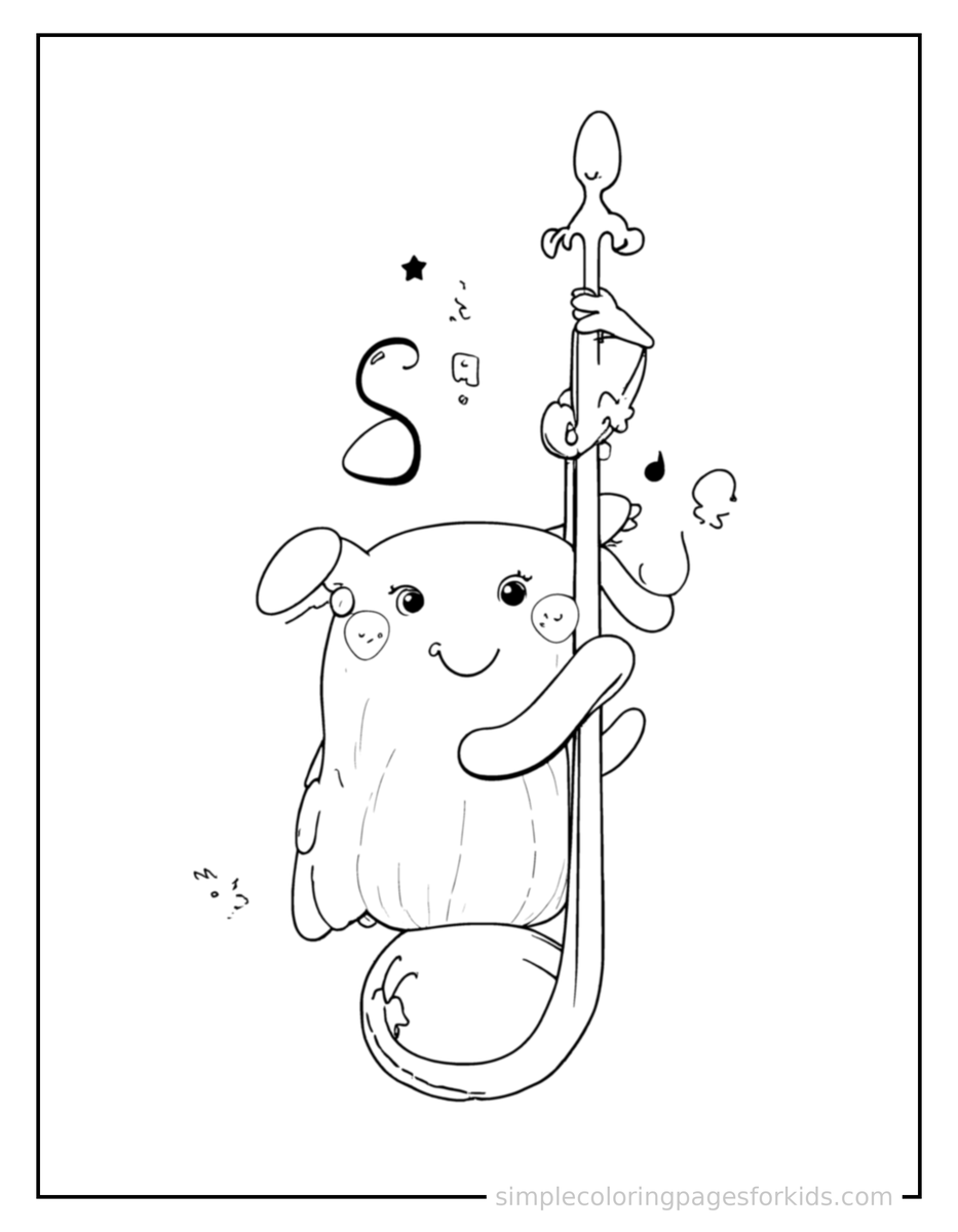 Musical Notes On A Staff Coloring Pages