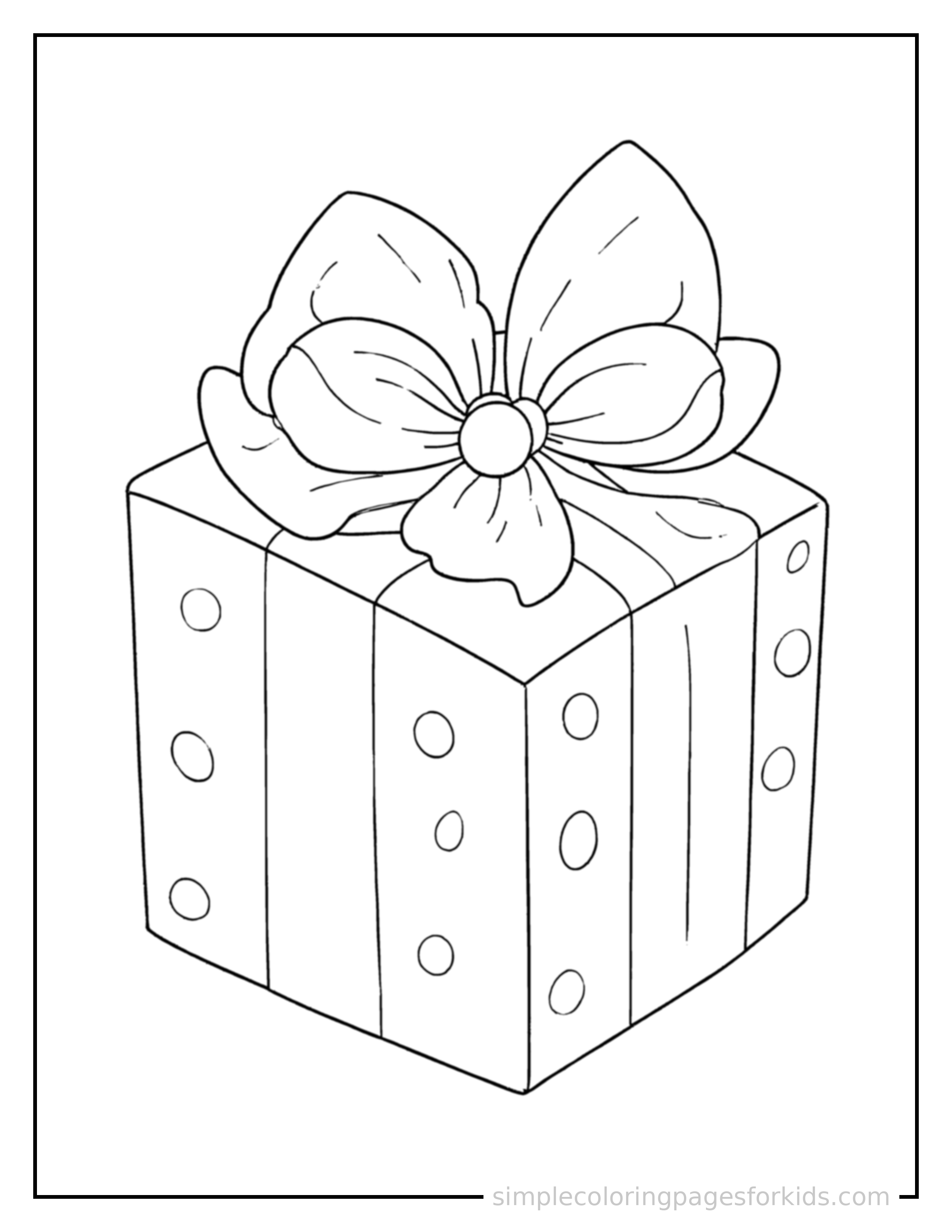 Free printable 3d shapes like a cube and sphere coloring page featuring a cute 3D shapes like a cube and sphere, decorated with a simple bow or ribbon for a festive touch.
