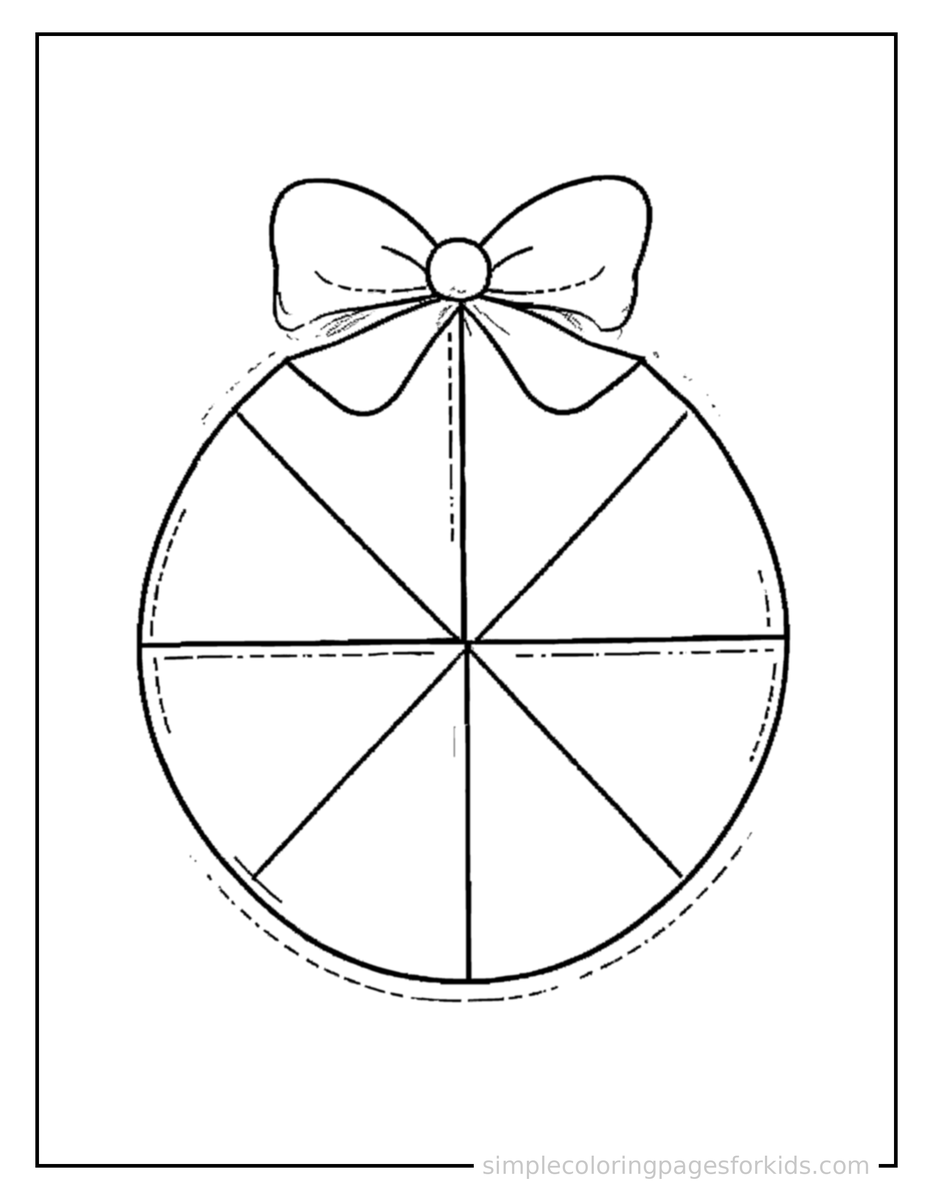 Coloring Scene 4 Simple Fractions Pie Chart Coloring Page