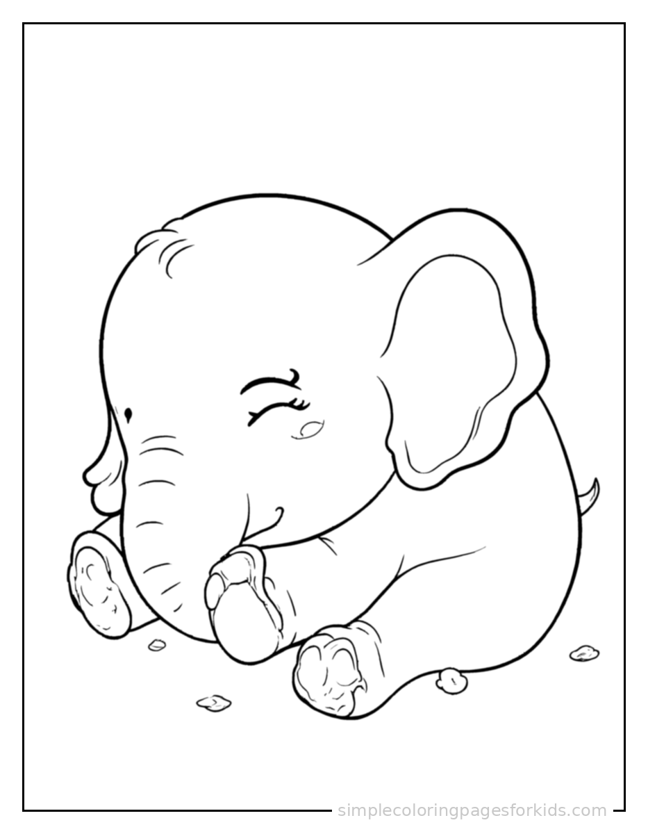 Printable elephant coloring page for kids