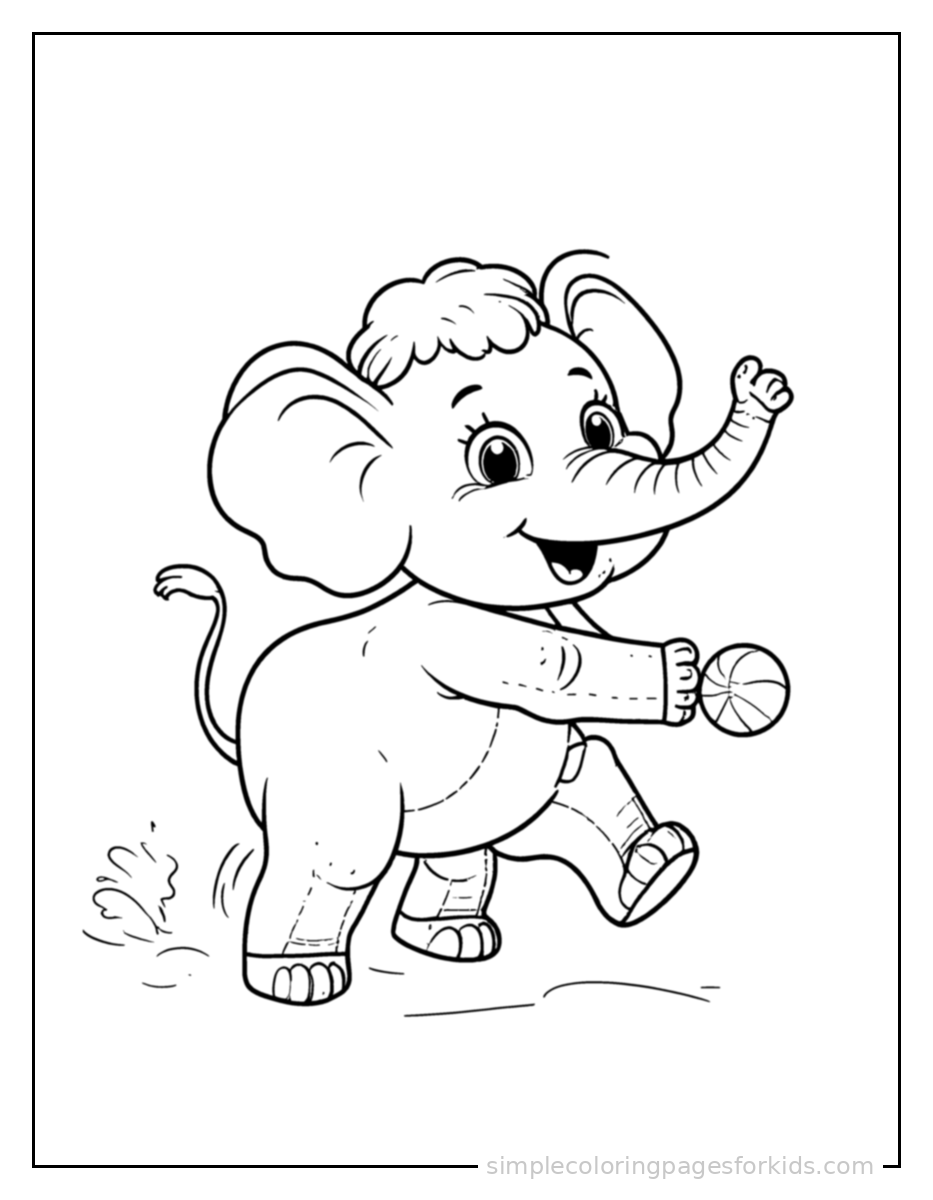 Printable elephant coloring page for kids