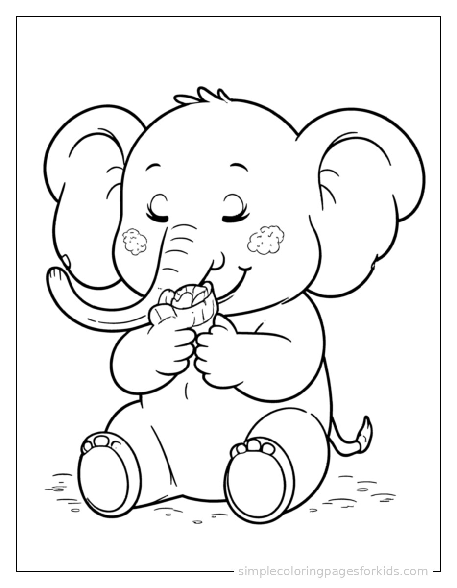 Printable elephant coloring page for kids