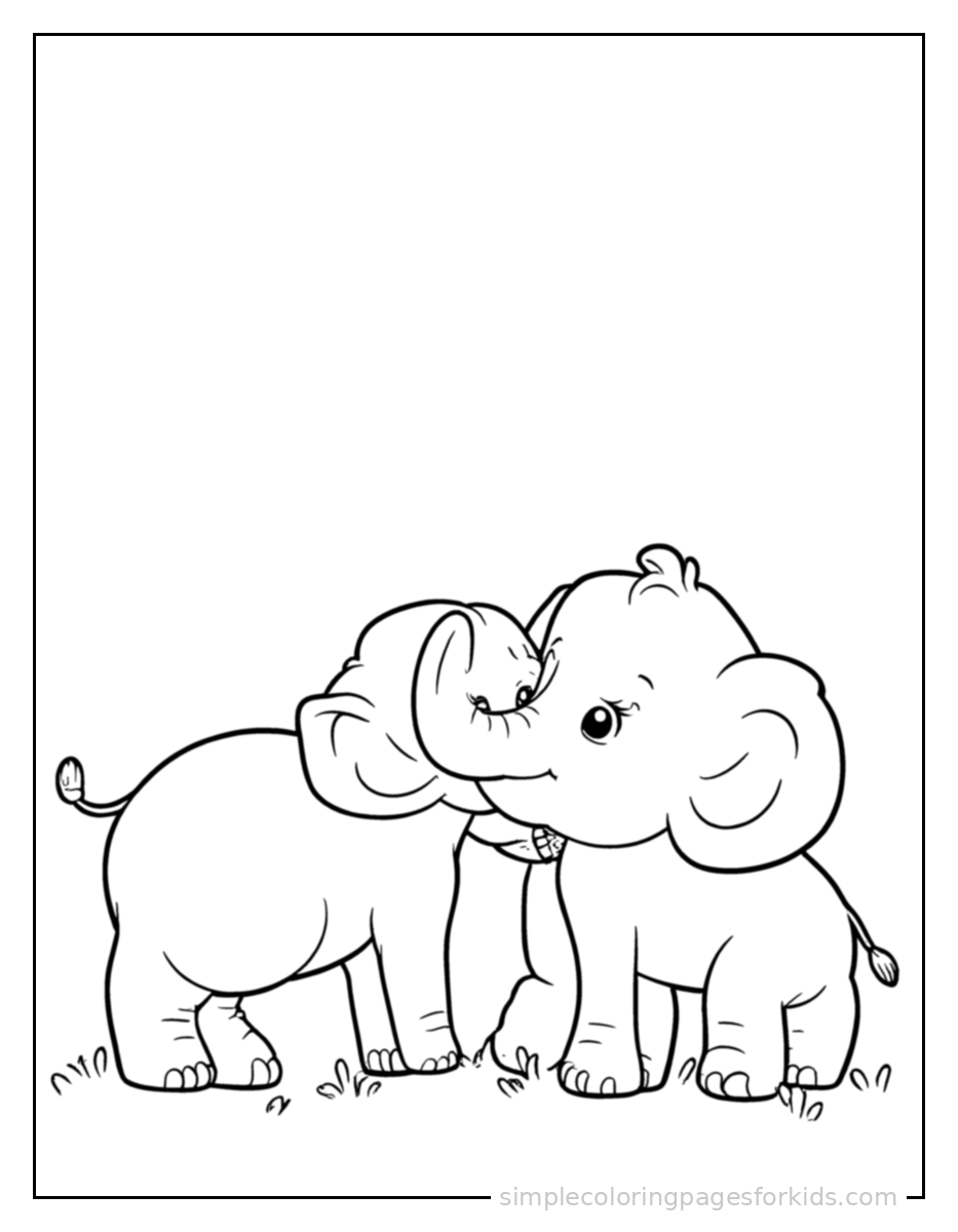 Printable elephant coloring page for kids