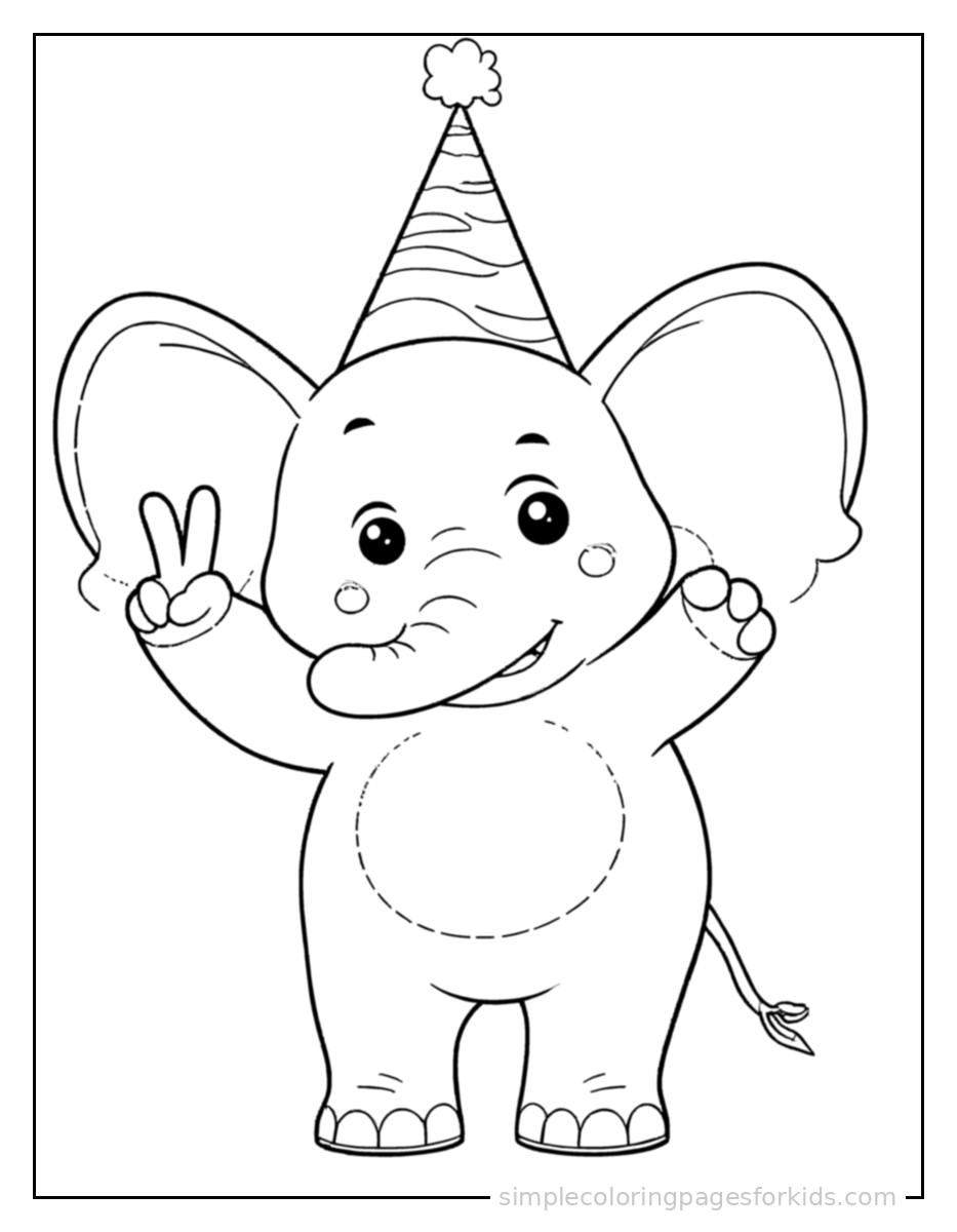 Printable elephant coloring page for kids