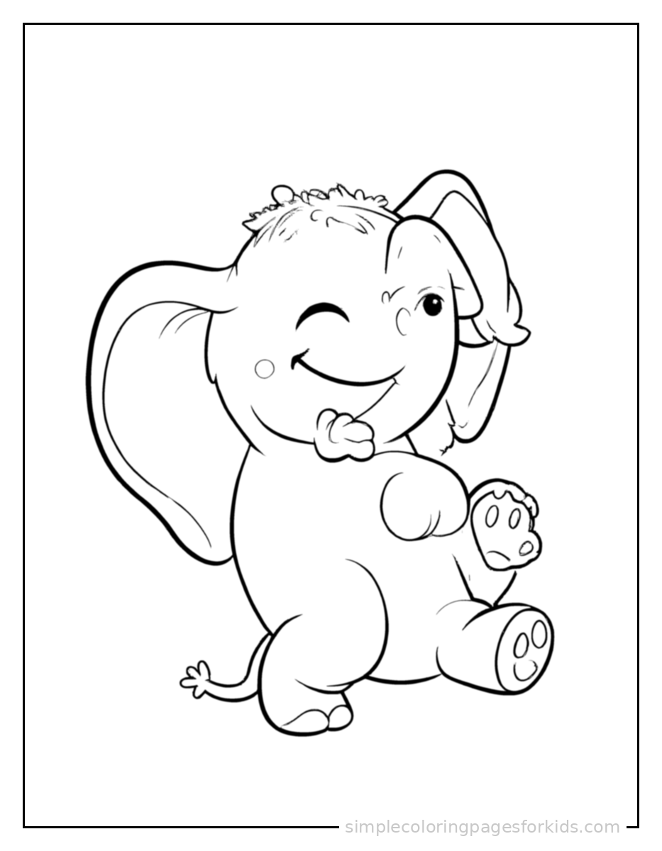 Printable elephant coloring page for kids