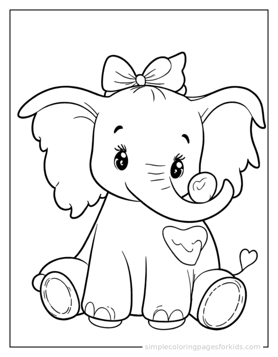 Printable elephant coloring page for kids