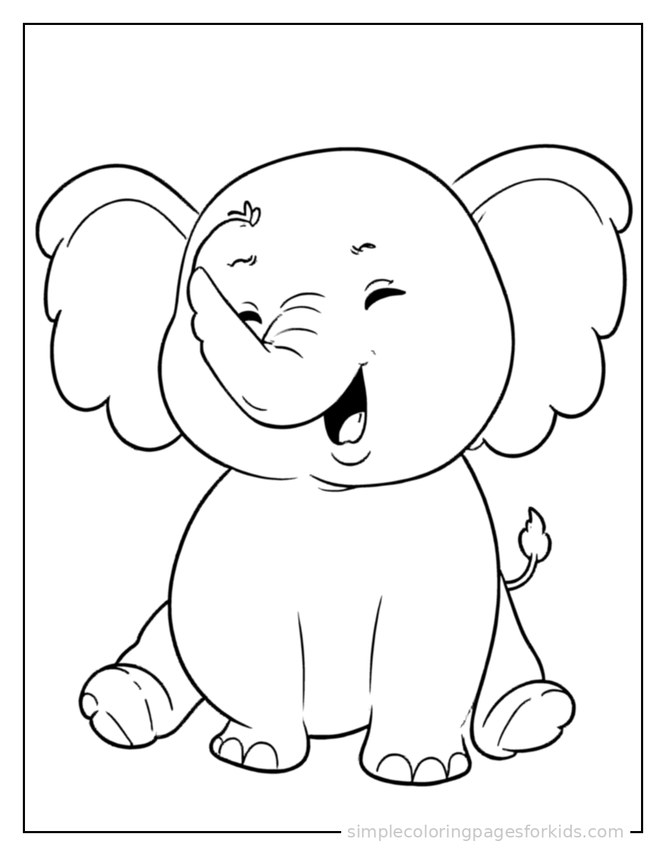 Printable elephant coloring page for kids