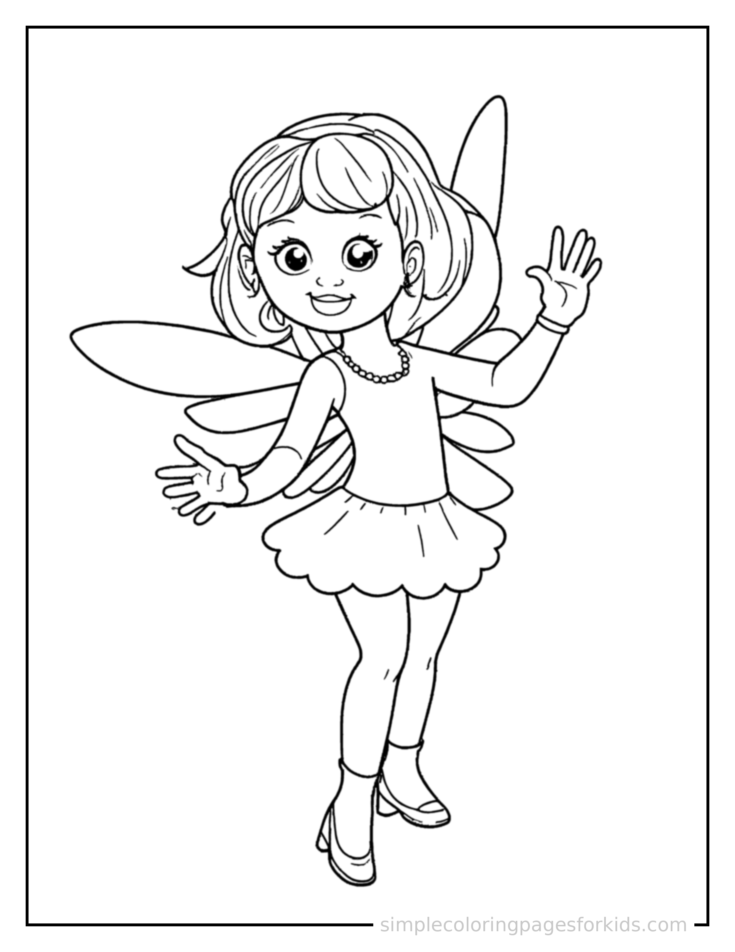 Printable fairy coloring page for kids