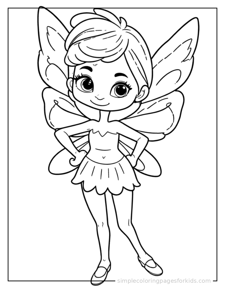 Printable fairy coloring page for kids