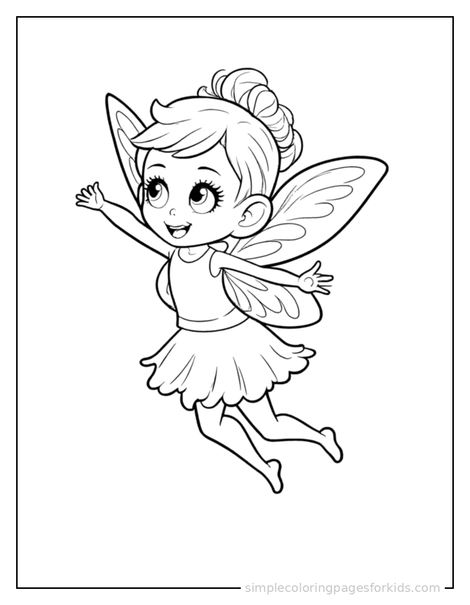 Printable fairy coloring page for kids