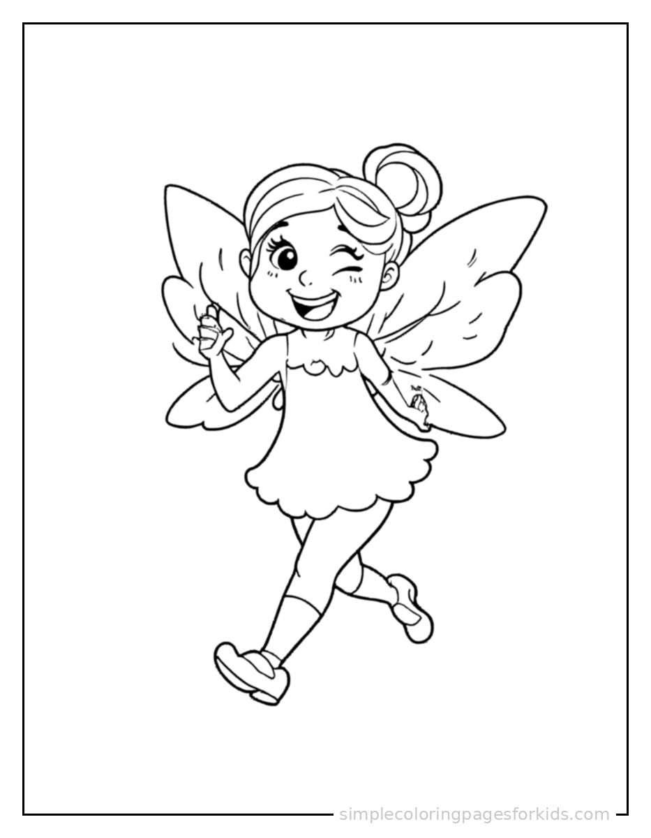 Printable fairy coloring page for kids