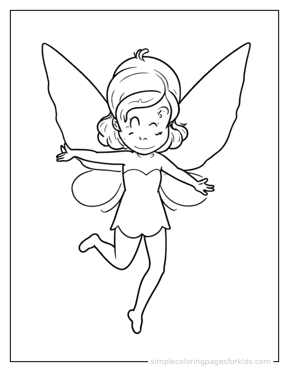 Printable fairy coloring page for kids