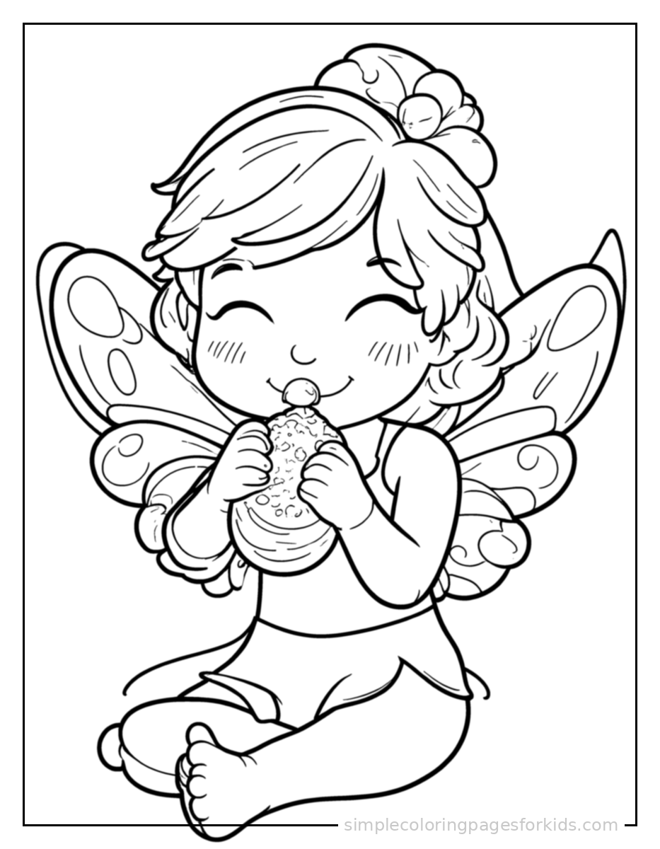 Printable fairy coloring page for kids