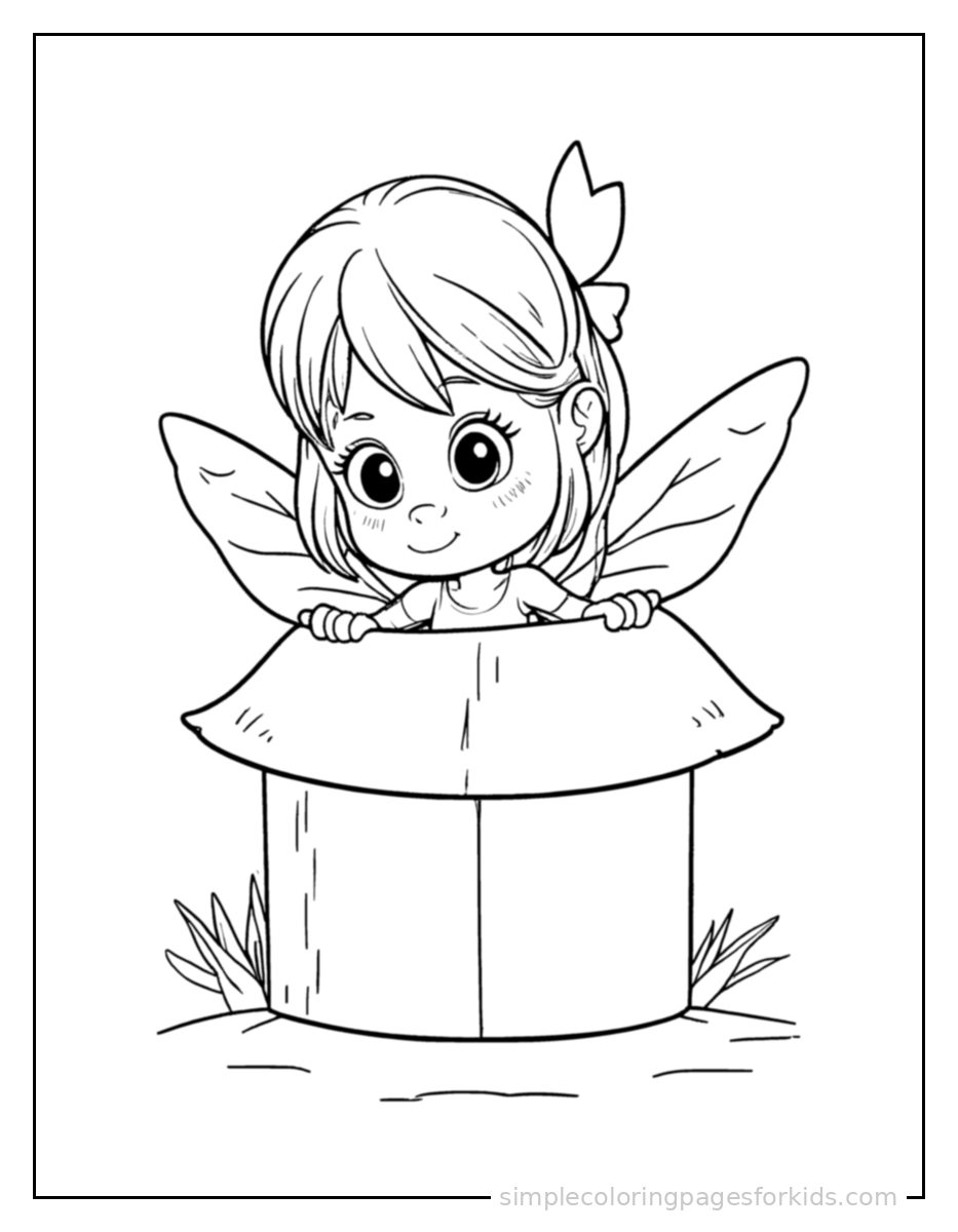 Printable fairy coloring page for kids