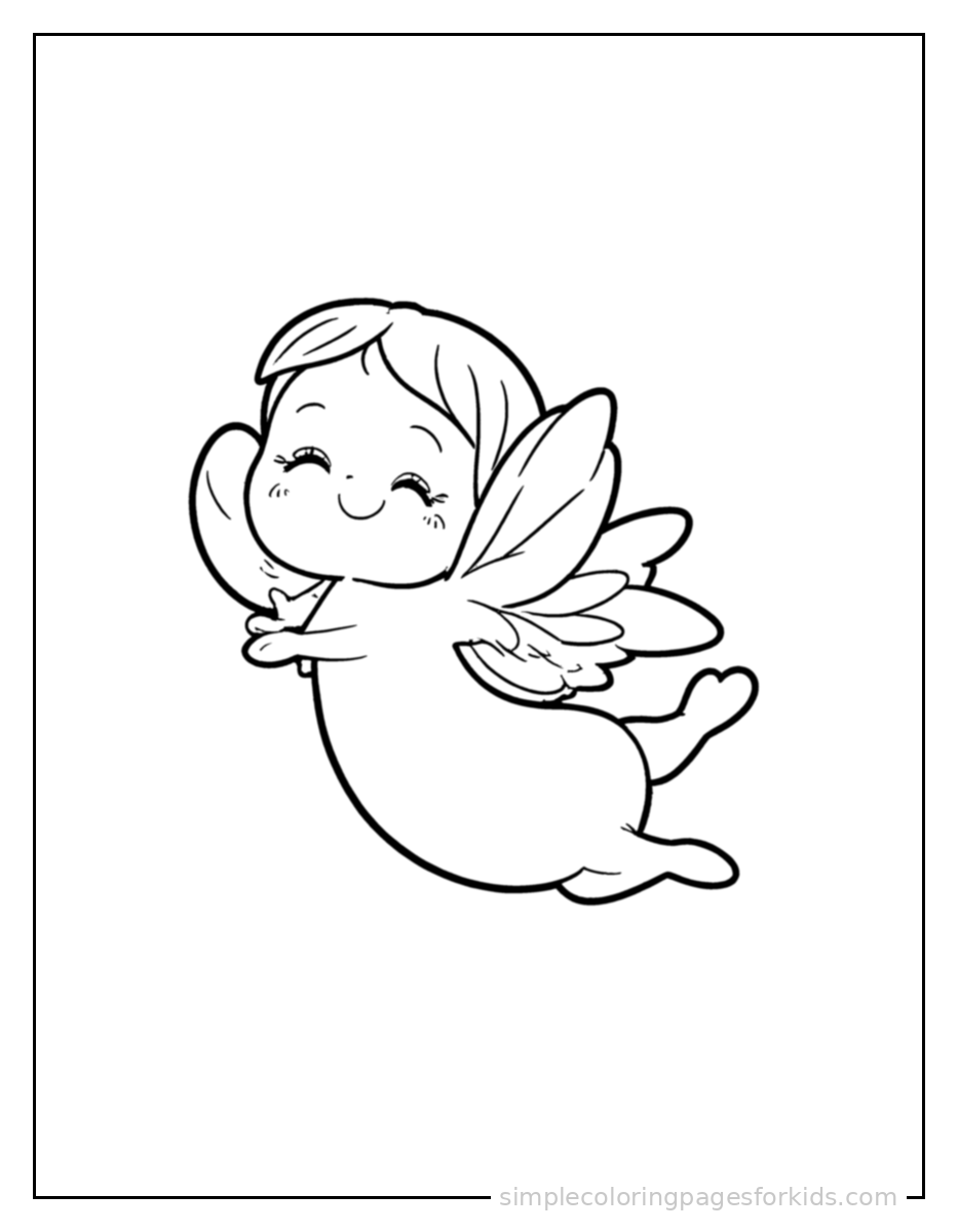 Printable fairy coloring page for kids