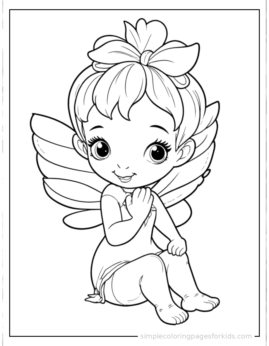Printable fairy coloring page for kids