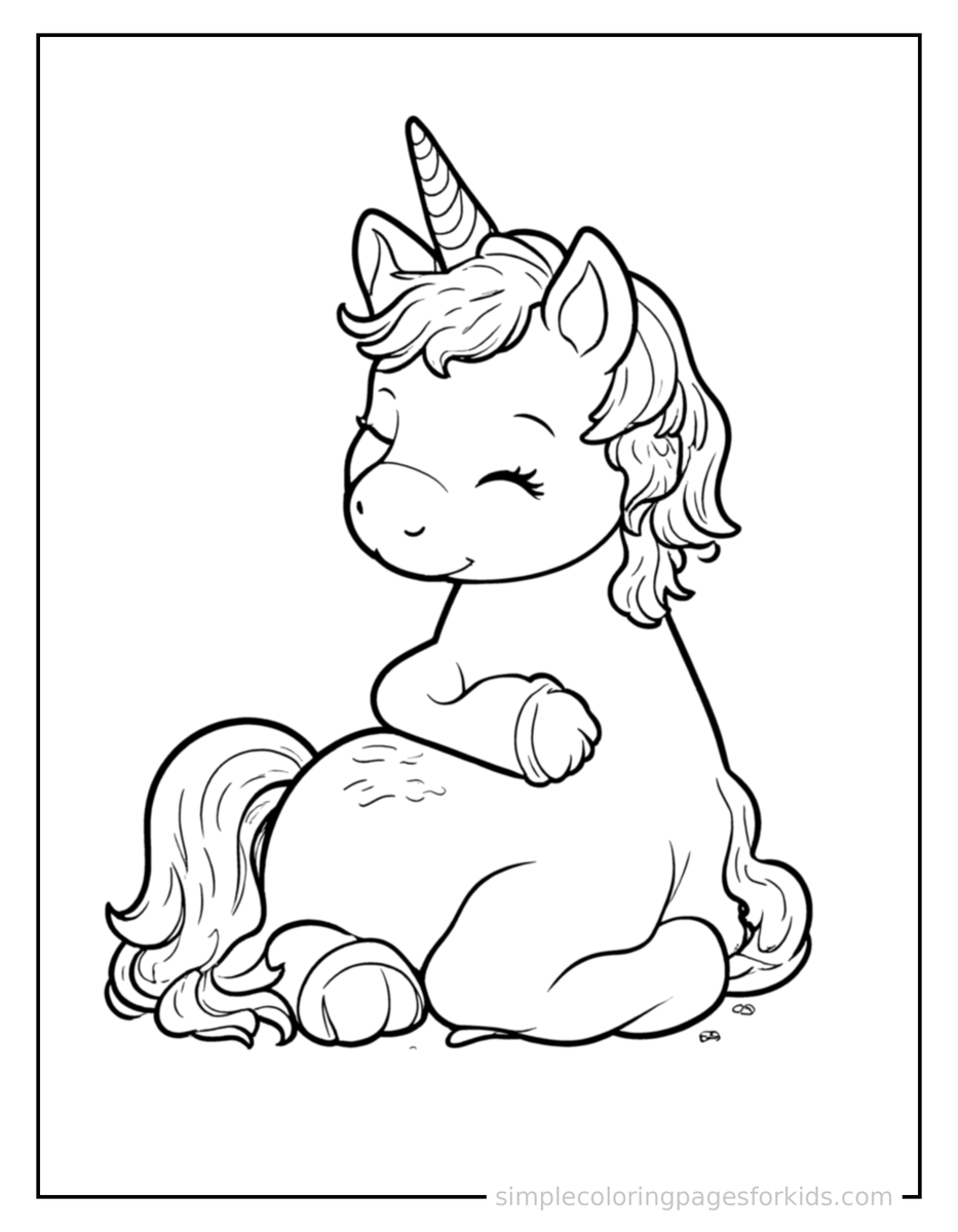 Sleepy Gentle Centaur With A Bow Coloring Page