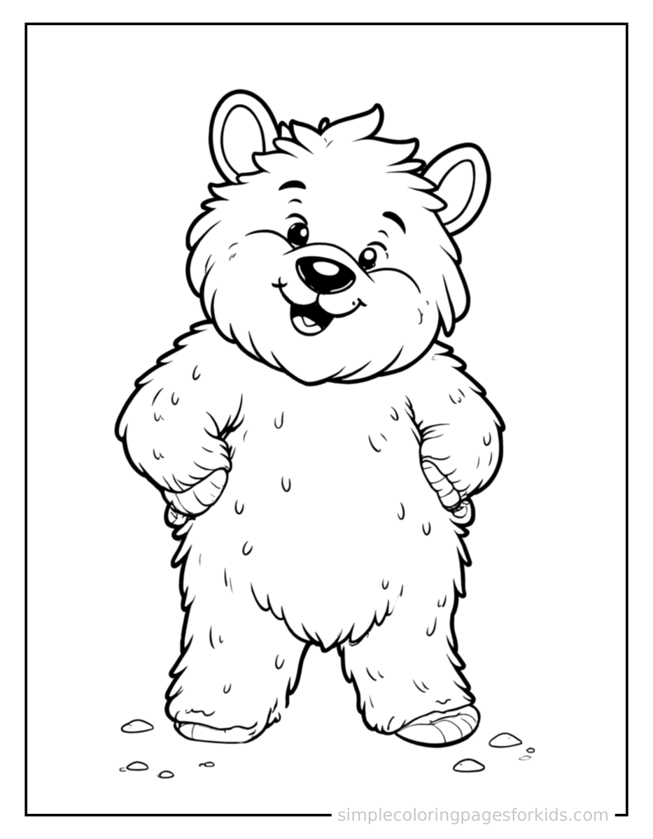 Proud Fluffy Yeti In The Snow Coloring Page