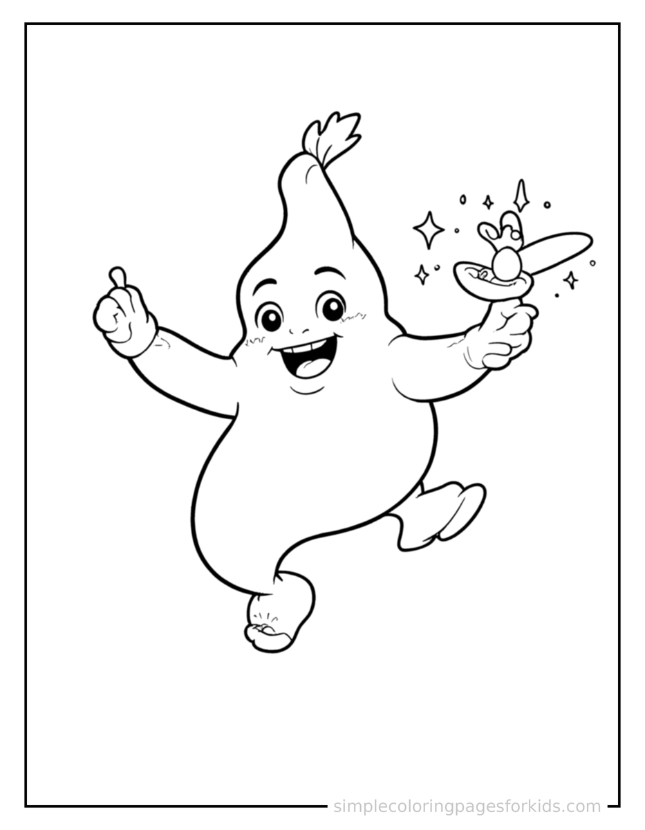 Jumping Magic Genie Lamp With Sparkles Coloring Page